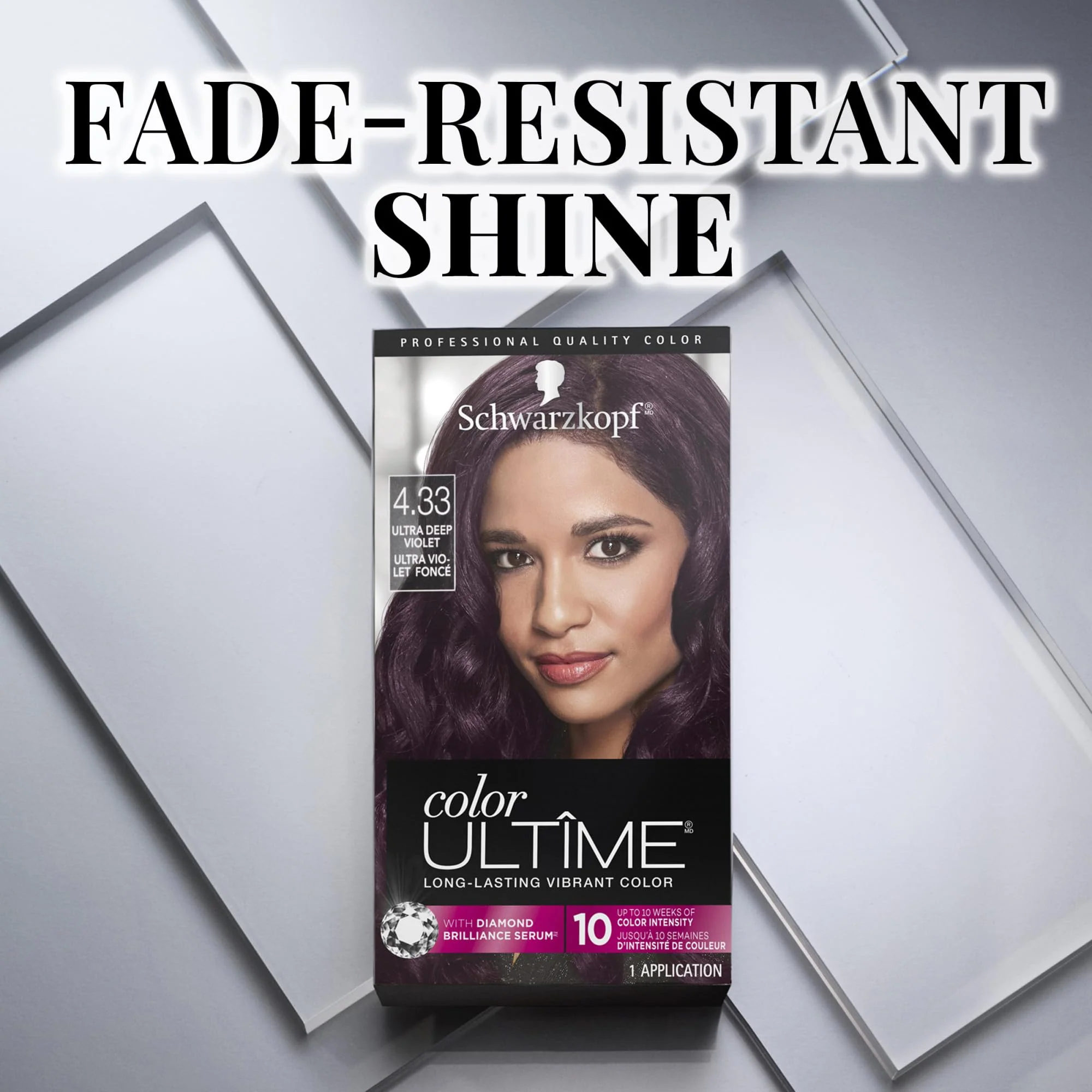 Schwarzkopf Color Ultime 4.3 Ultra Deep Violet Hair Dye, Permanent Intense Violet with Diamond Brilliance, Fade-Resistant, Covers Grays, All Hair Textures - Image 7