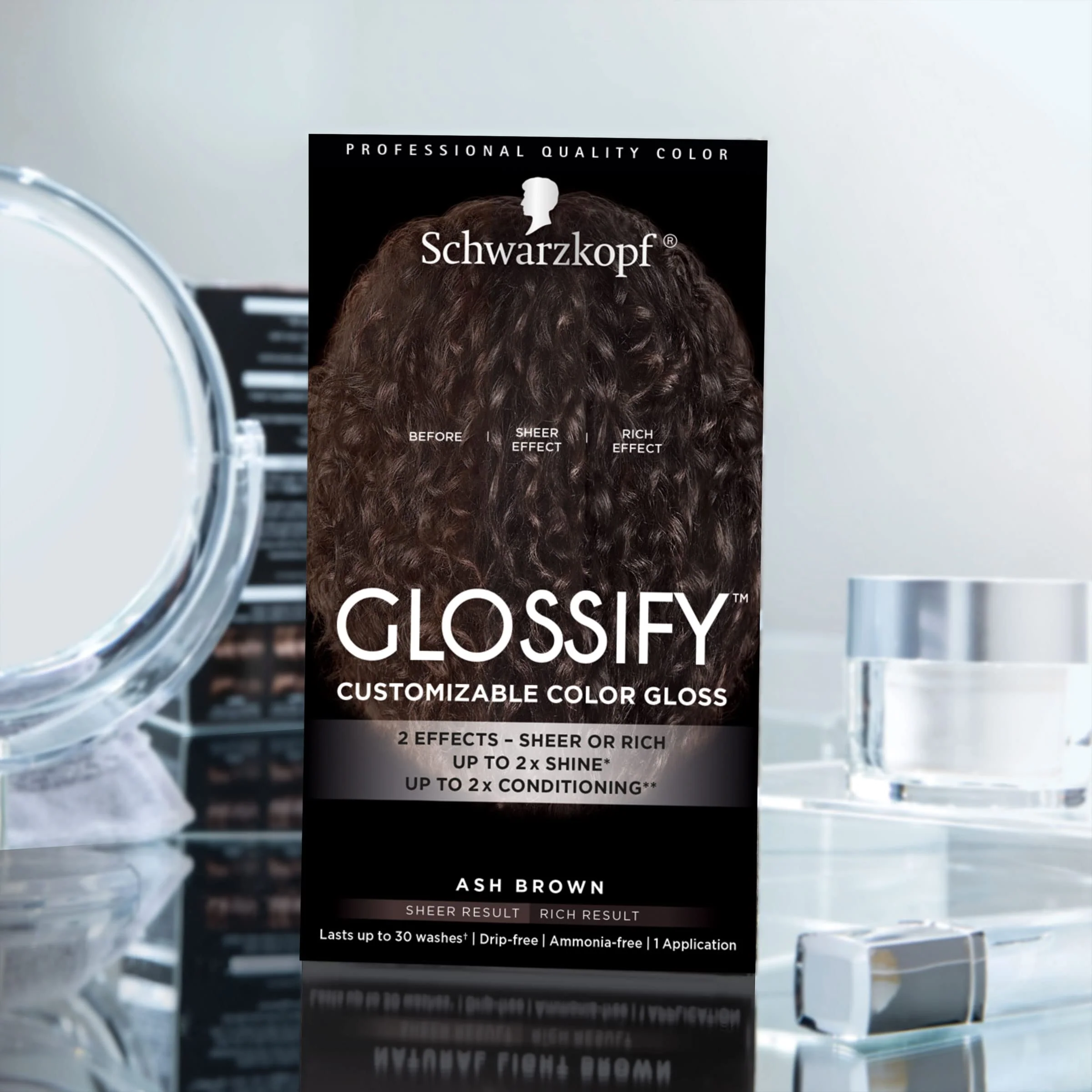 Schwarzkopf Glossify Customizable Color Gloss, Ash Brown - Image 3