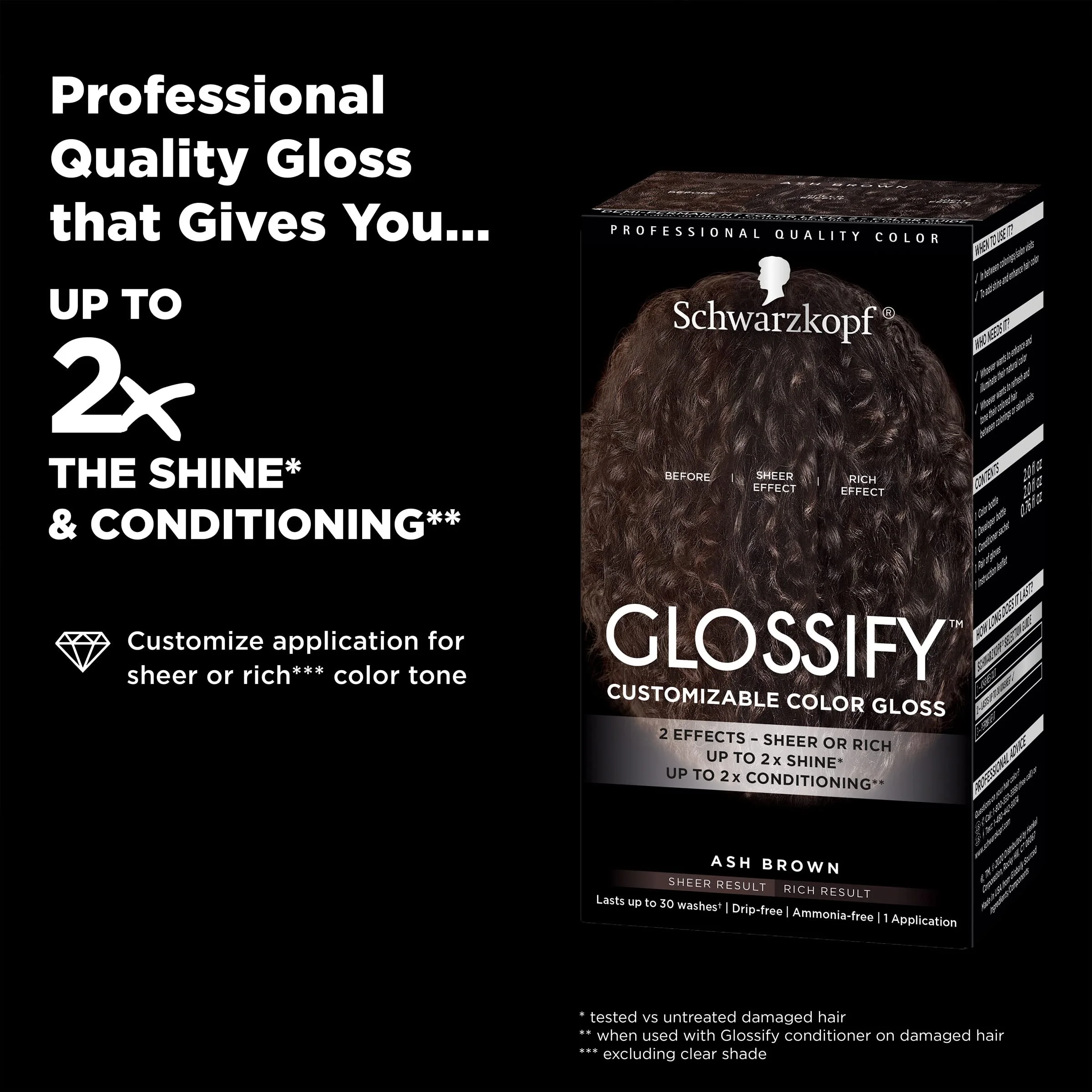 Schwarzkopf Glossify Customizable Color Gloss, Ash Brown - Image 4