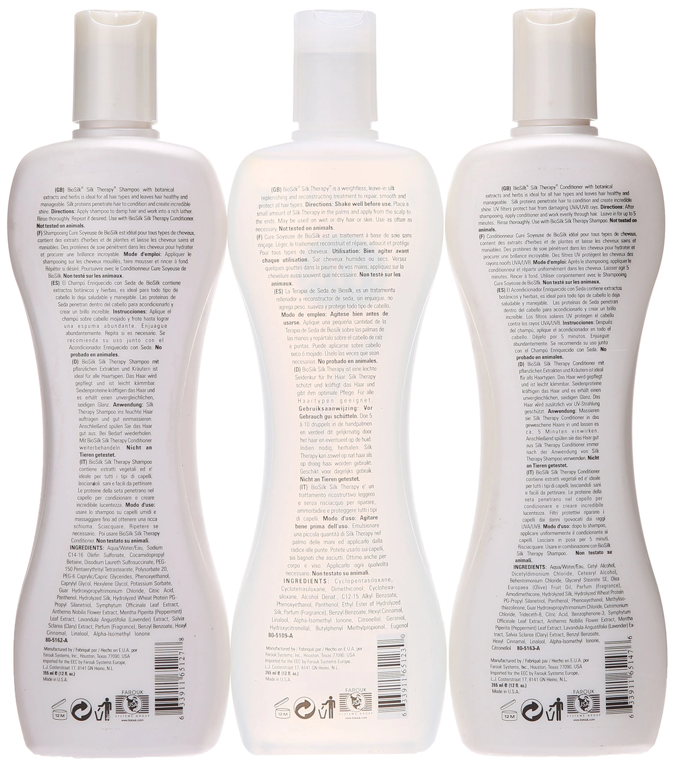 Silk Therapy Trio Set by Biosilk for Unisex - 3 Pc 12oz Biosilk Therapy Shampoo, 12oz Biosilk Therapy Conditioner, 12oz Biosilk Therapy Serum - Image 2