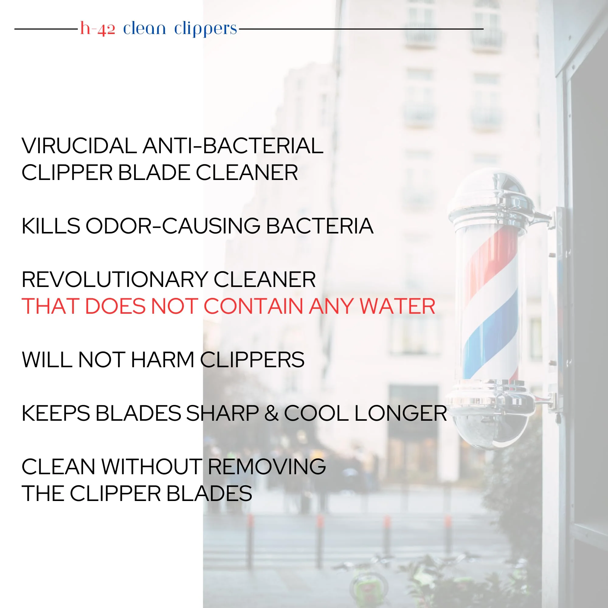 Skin Revolution H-42 Clipper Blade Cleaner – Waterless Clipper Cleaner for Barbers, Anti-Rust Formula for Clippers and Trimmers, Cleans and Cools Blades, 16oz Spray Bottle (Pack of 1) - Image 2