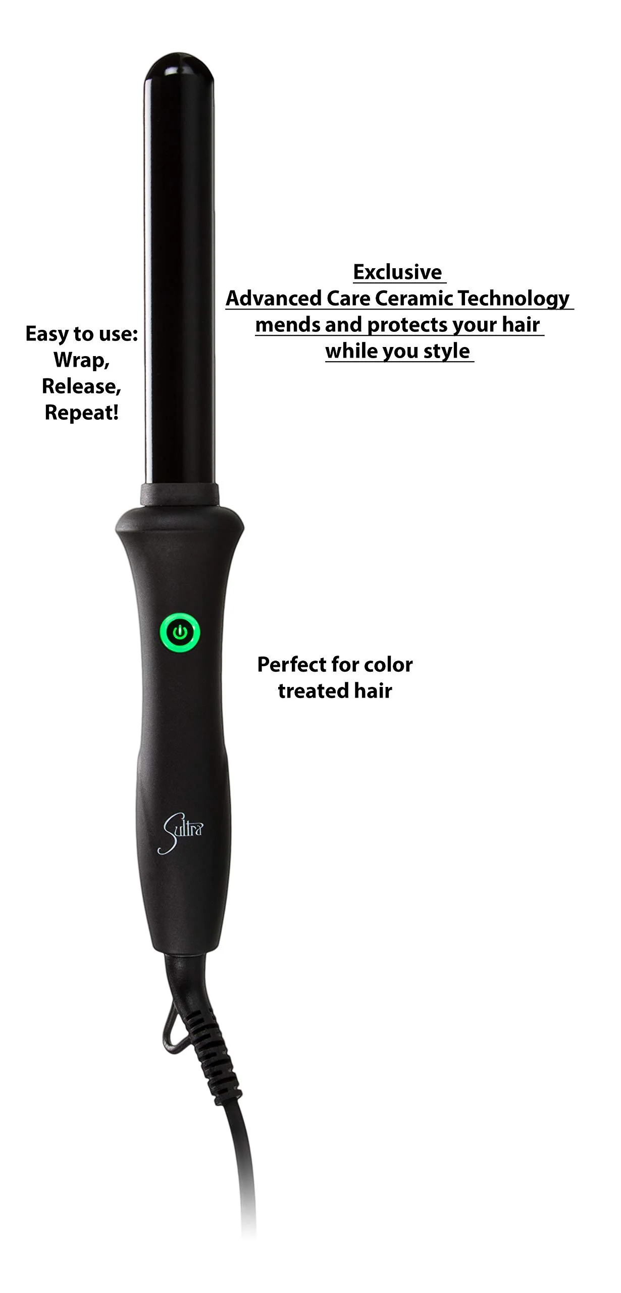 Sultra The Bombshell Rod Curling Iron, 1 Inch with Protective Heat Glove - Image 4