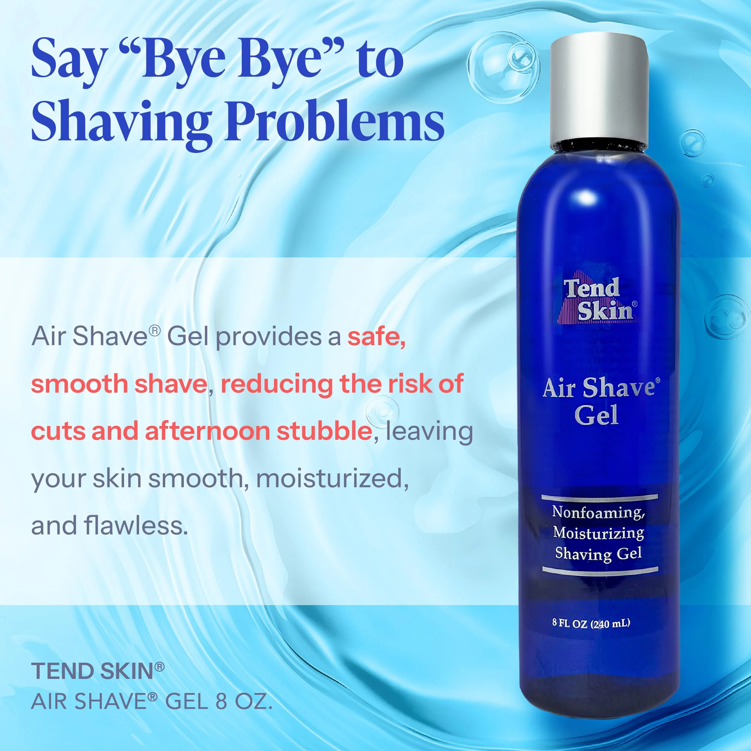 Tend Skin Air Shave Gel Advanced Hydrating & Moisturizing Formula, Provides Natural Protection, Silky Smooth Skin & Seamless Hair Removal, 8 Oz - Image 3
