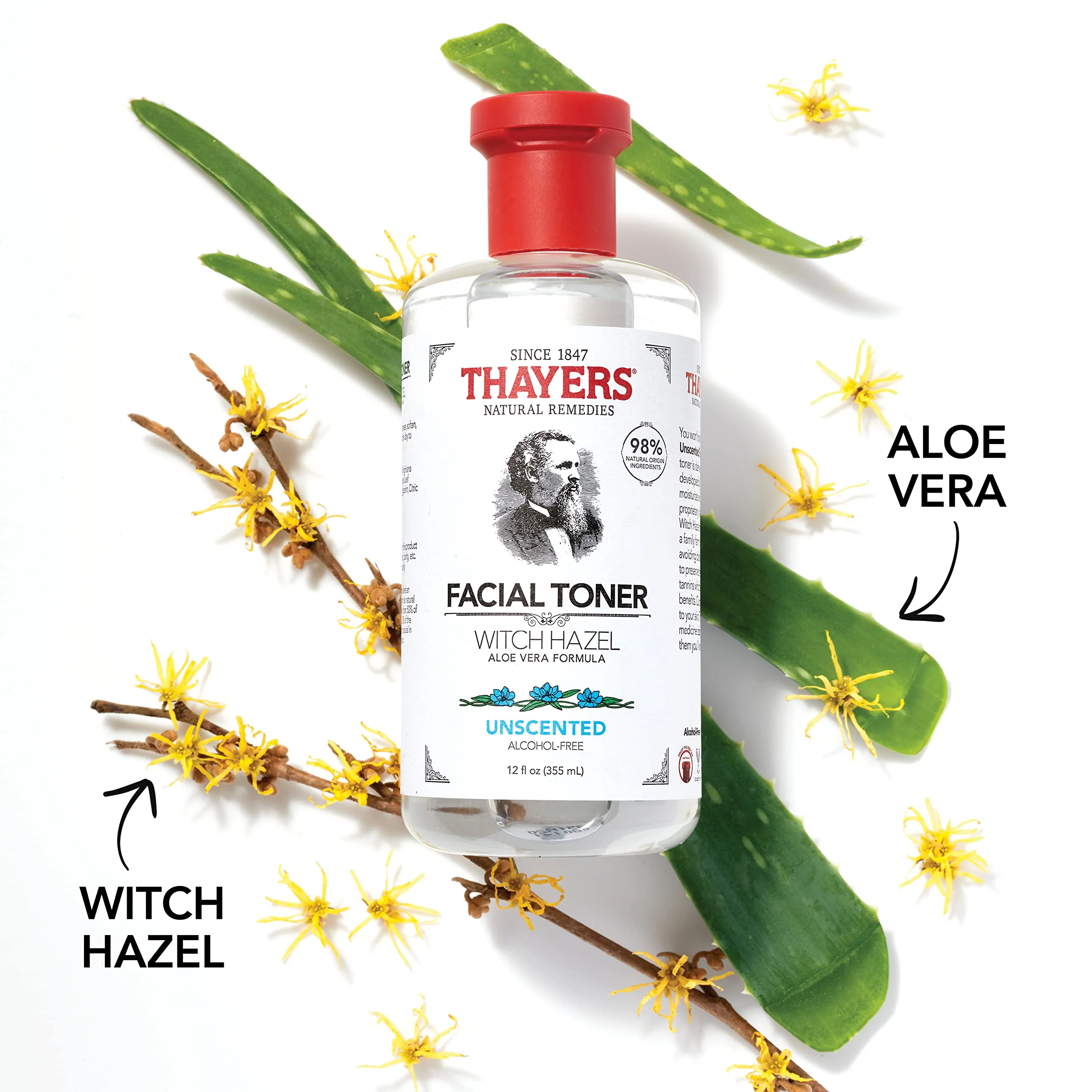 Thayers Alcohol-Free Witch Hazel Facial Toner Value Multipack 2 Rose 2 Unscented (Pack of 4) - Image 3