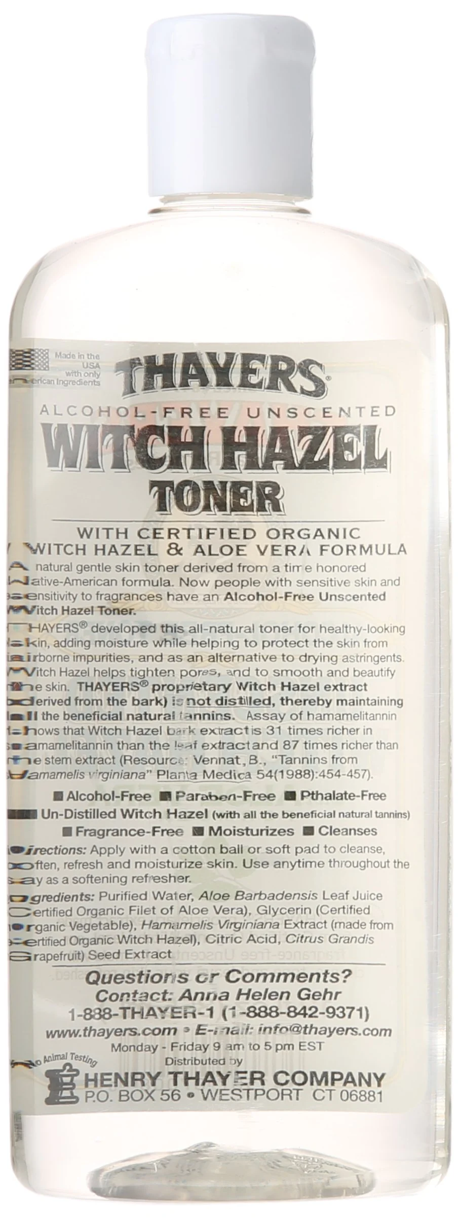 Thayers Alcohol-Free Witch Hazel Toner with Aloe Vera Formula, Unscented, 12 Fluid Ounce - Image 2