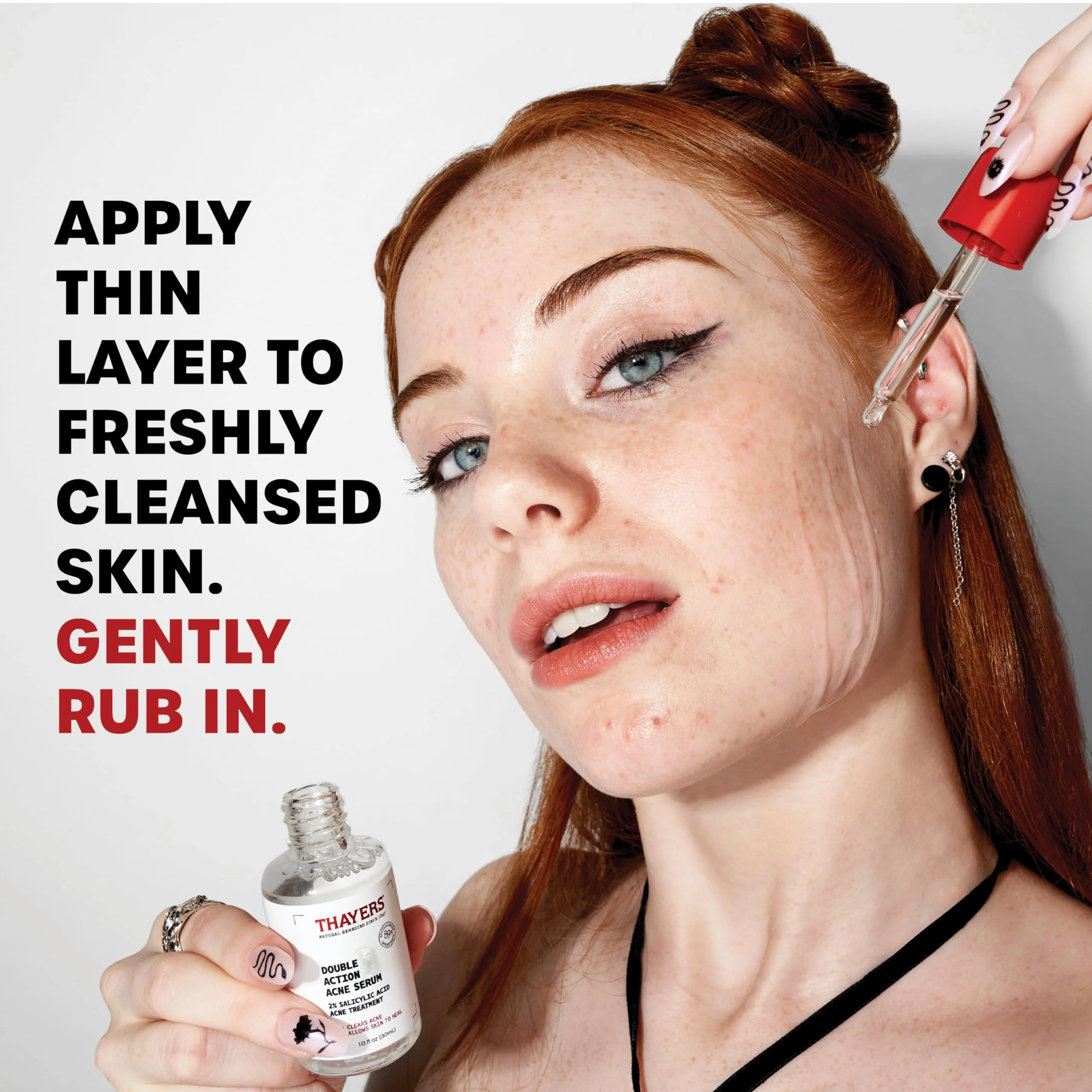 Thayers Double Action Acne Serum with Salicylic Acid, Acne Treatment Face Serum with 2% Salicylic Acid and Niacinamide, Soothing and Non-Stripping Skin Care, 1 Fl Oz - Image 3