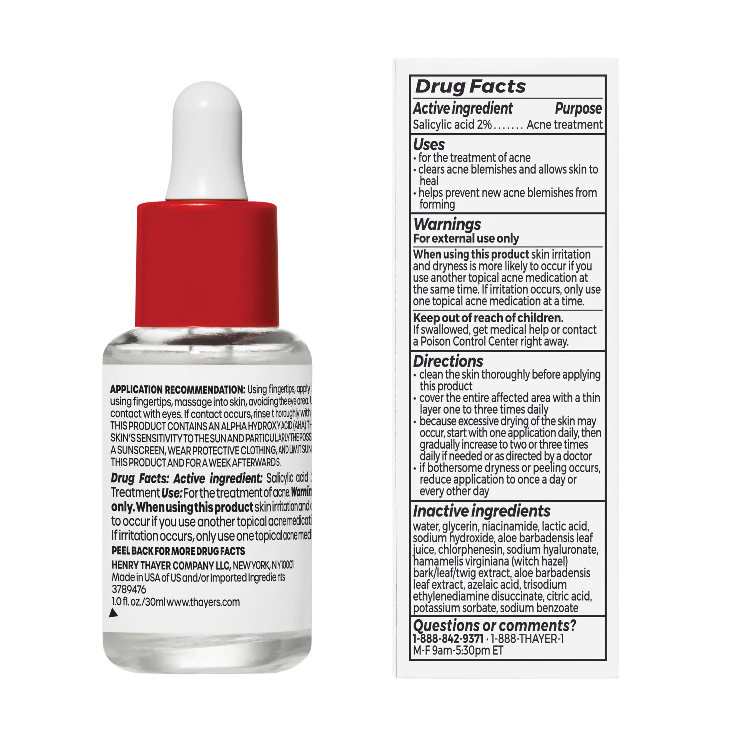 Thayers Double Action Acne Serum with Salicylic Acid, Acne Treatment Face Serum with 2% Salicylic Acid and Niacinamide, Soothing and Non-Stripping Skin Care, 1 Fl Oz - Image 6