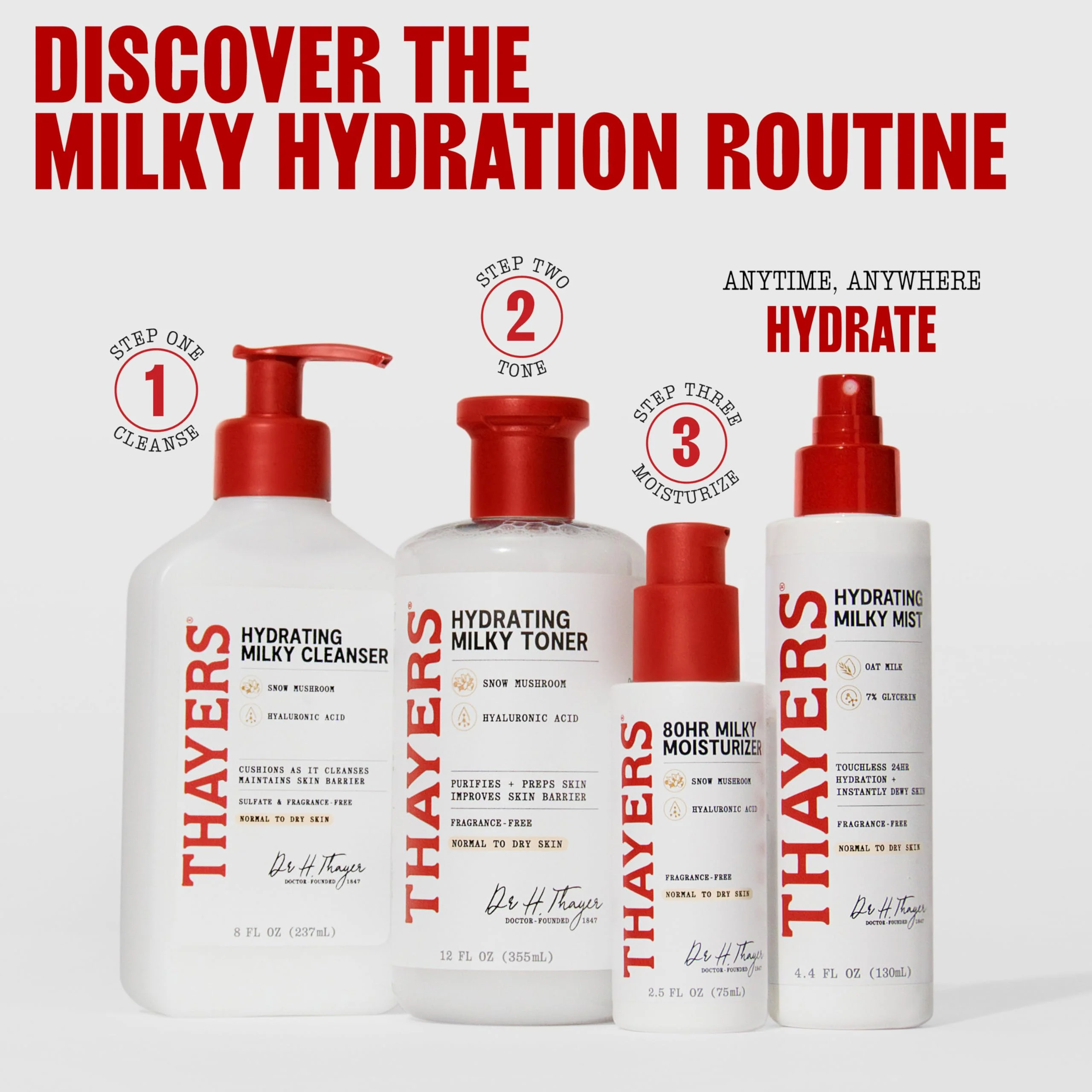 THAYERS Milky Mist with Oat Milk & 7% Glycerin, Facial Spray for Skin Barrier Repair & 24 Hour Hydration, Toner Spray Made for All Skin Types, Fragrance-Free, 4.4 fl oz - Image 9