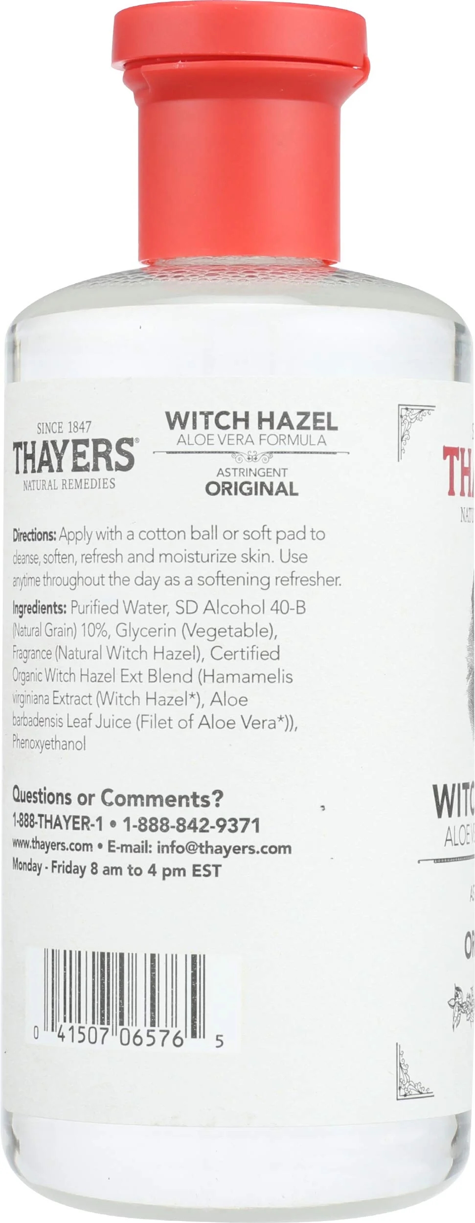 Thayers Witch Hazel with Aloe Vera, Original Astringent 12 oz - Image 4