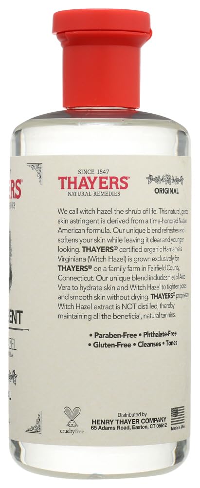 Thayers Witch Hazel with Aloe Vera, Original Astringent 12 oz (Pack of 4) - Image 4