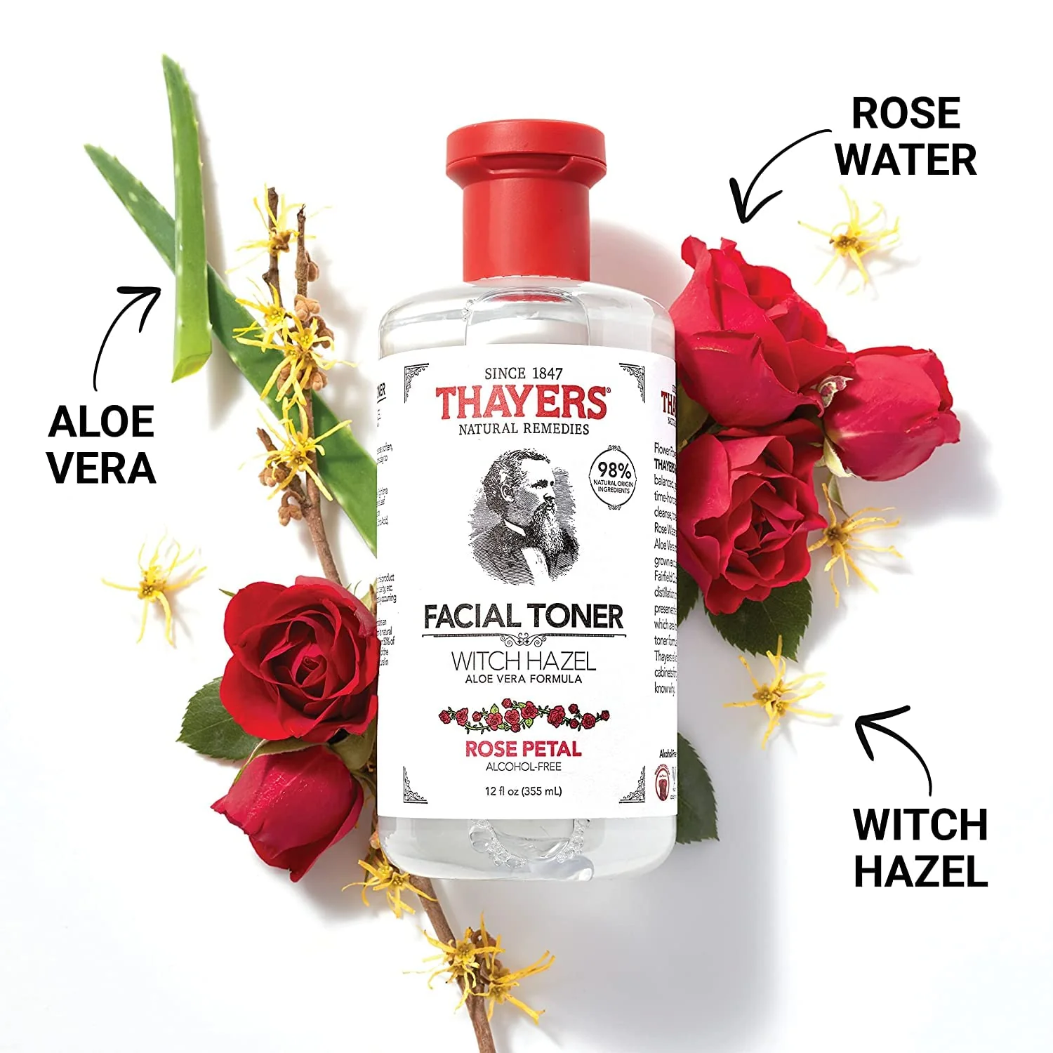 Thayers Witch Hazel with Aloe Vera Rose Petal - 12 fl oz - Image 5