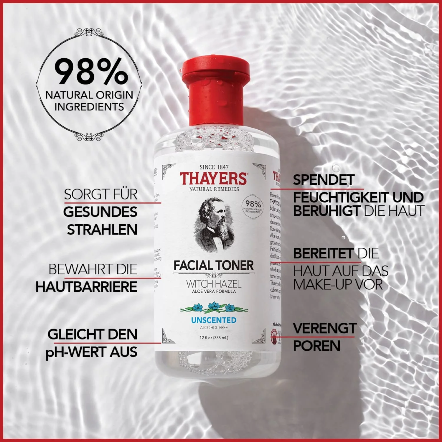 Thayers Witch Hazel With Aloe Vera Unscented - 12 Fl Oz - Image 2