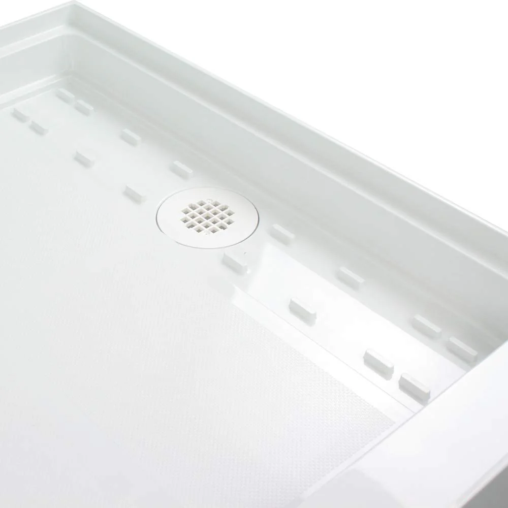 Transolid FL6036L-39 Linear 60-in L x 36-in W Rectangular Alcove Concealed End Drain Shower Base with Left Hand Drain, Grey - Image 7
