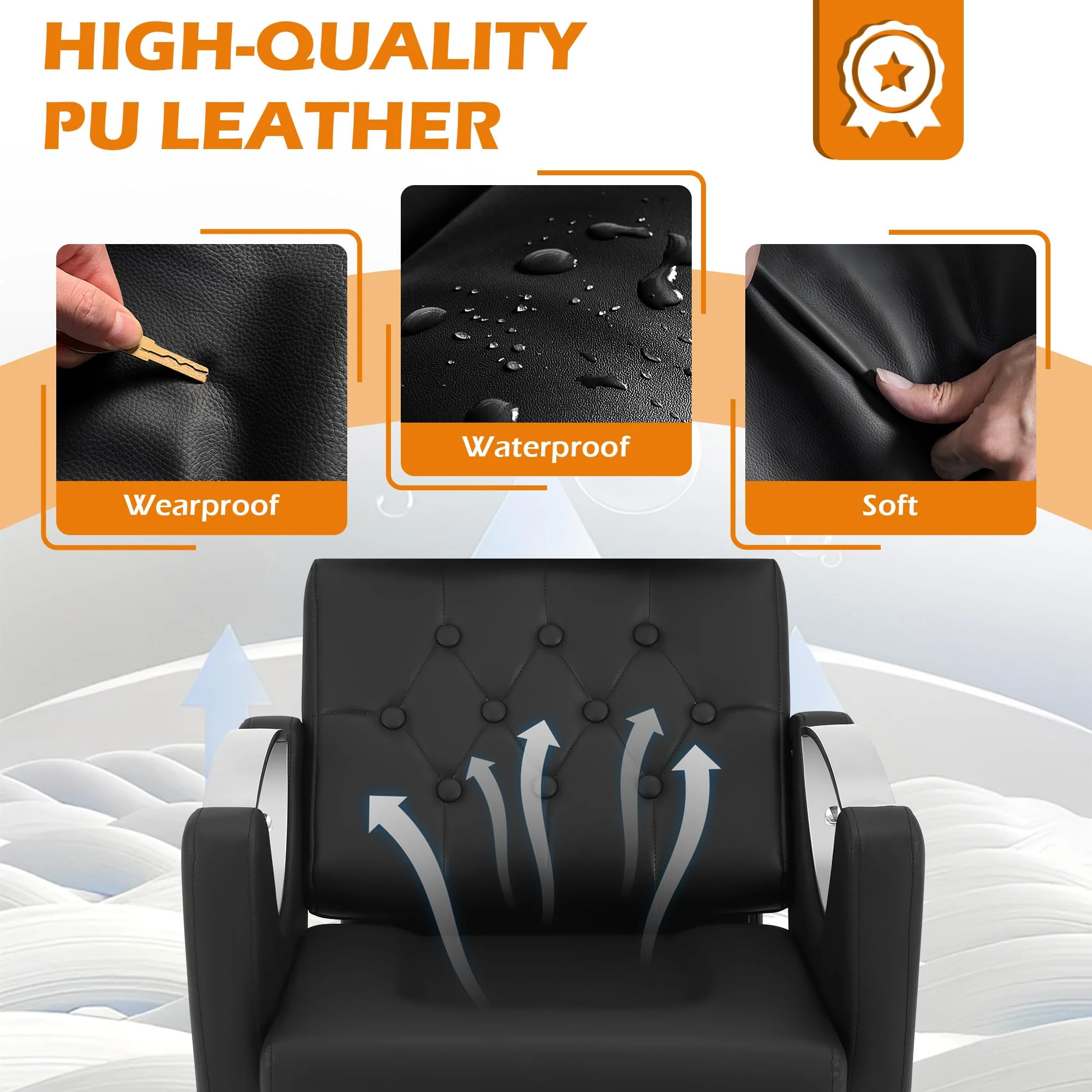 Tythical Shampoo Bowl Chair for Salon, Backwash Station Shampoo Sink with Tilting Ceramic Bowl Professional Salon Shampoo Chair for Spa Barbershop Beauty Equipment - Image 4