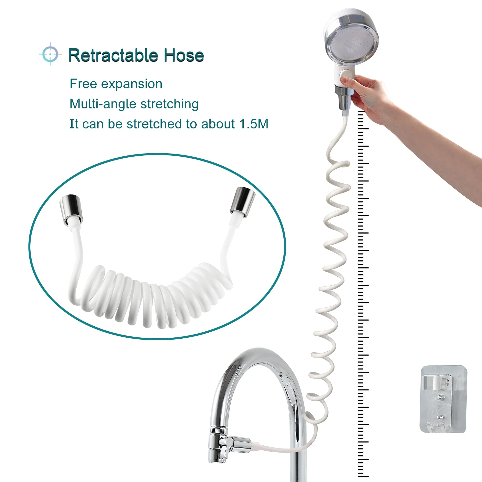 U-BCOO Sink Spray Rubber Hose Portable Shampoo Sprayer (Style 2) - Image 6