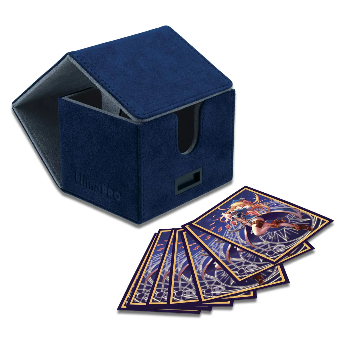 Ultra Pro - Vivid Alcove Edge Deck Box (Blue) - Protect and Store up to 100 Double Sleeves Standard Size Cards, Perfect for Sports Cards, Gaming Cards & Collectible Trading Cards