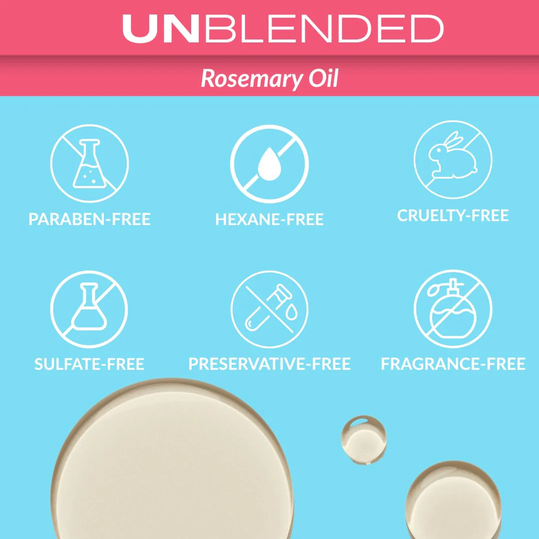 UNBLENDED Rosemary Oil 100% Pure & Natural – For Hair Growth, Scalp Care & Skin – 60ml / 2oz - Image 3