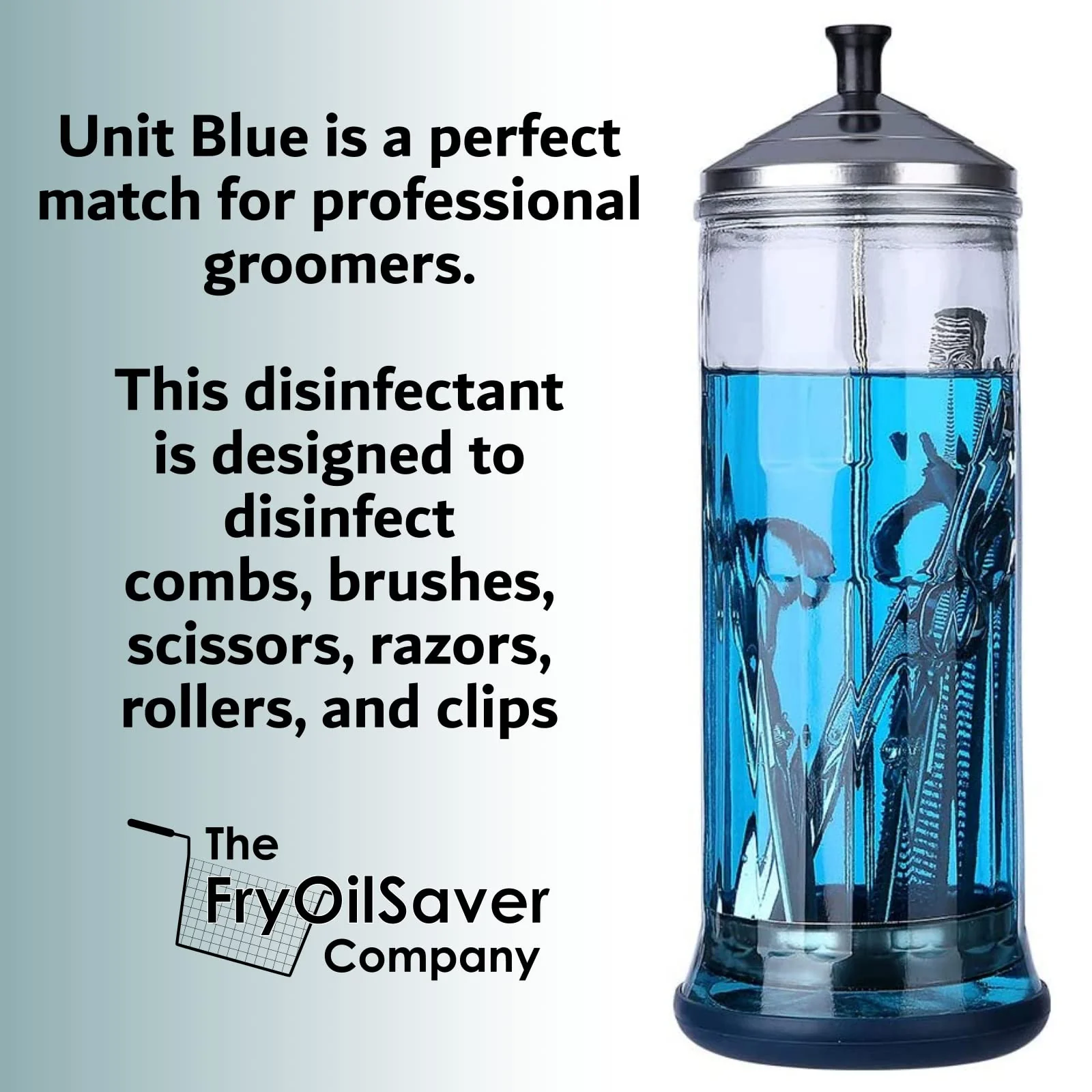 Unit Blue Germicidal Barber Disinfectant Liquid Cleaner Concentrate for Barbers - Anti-Rust Formula to Sterilize Scissors, Clips, Razors, Brush & Combs - 65 Sachets Makes 65 QT Solution at 1600 PPM - Image 3