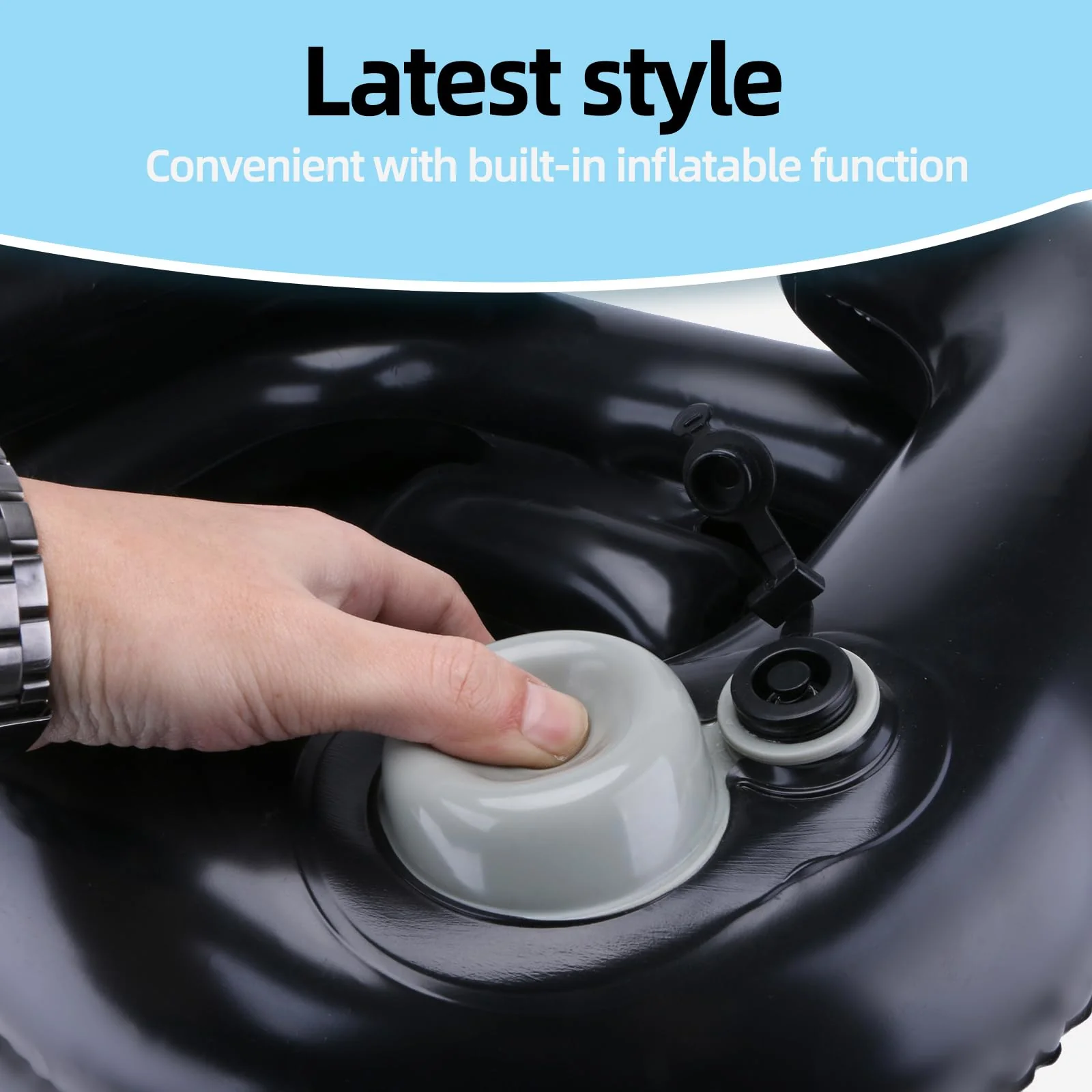 Upgraded Inflatable Hair Washing Basin with Built-in Manual Pressure Inflation, Portable Shampoo Bowl Sink for Hair Washing Station & Elderly, Disabled, Bedridden - Image 5