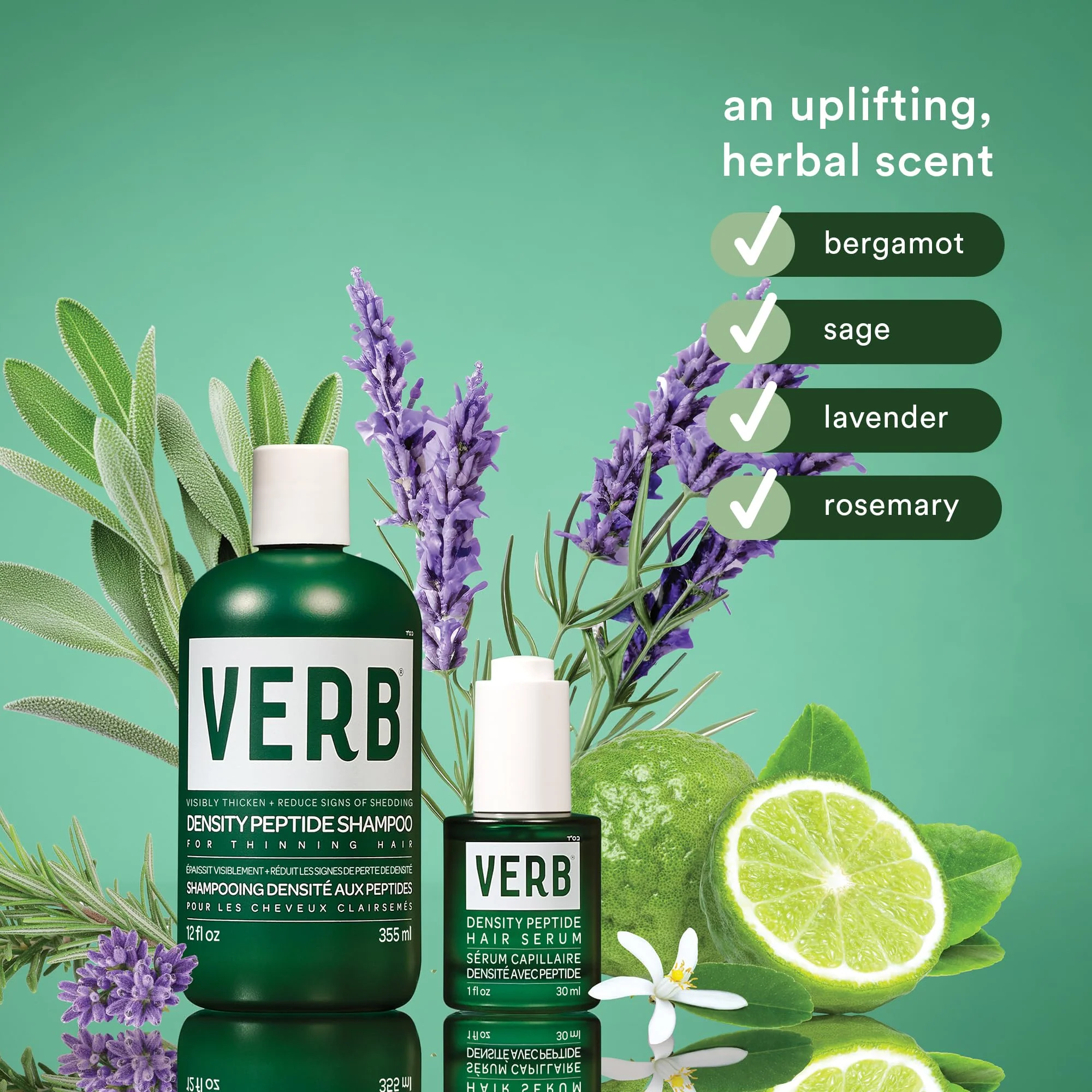 VERB Density Peptide Shampoo 12 fl oz - Visibly Thicken + Reduce Signs of Shedding- No Parabens or Harmful Sulfates - Image 7