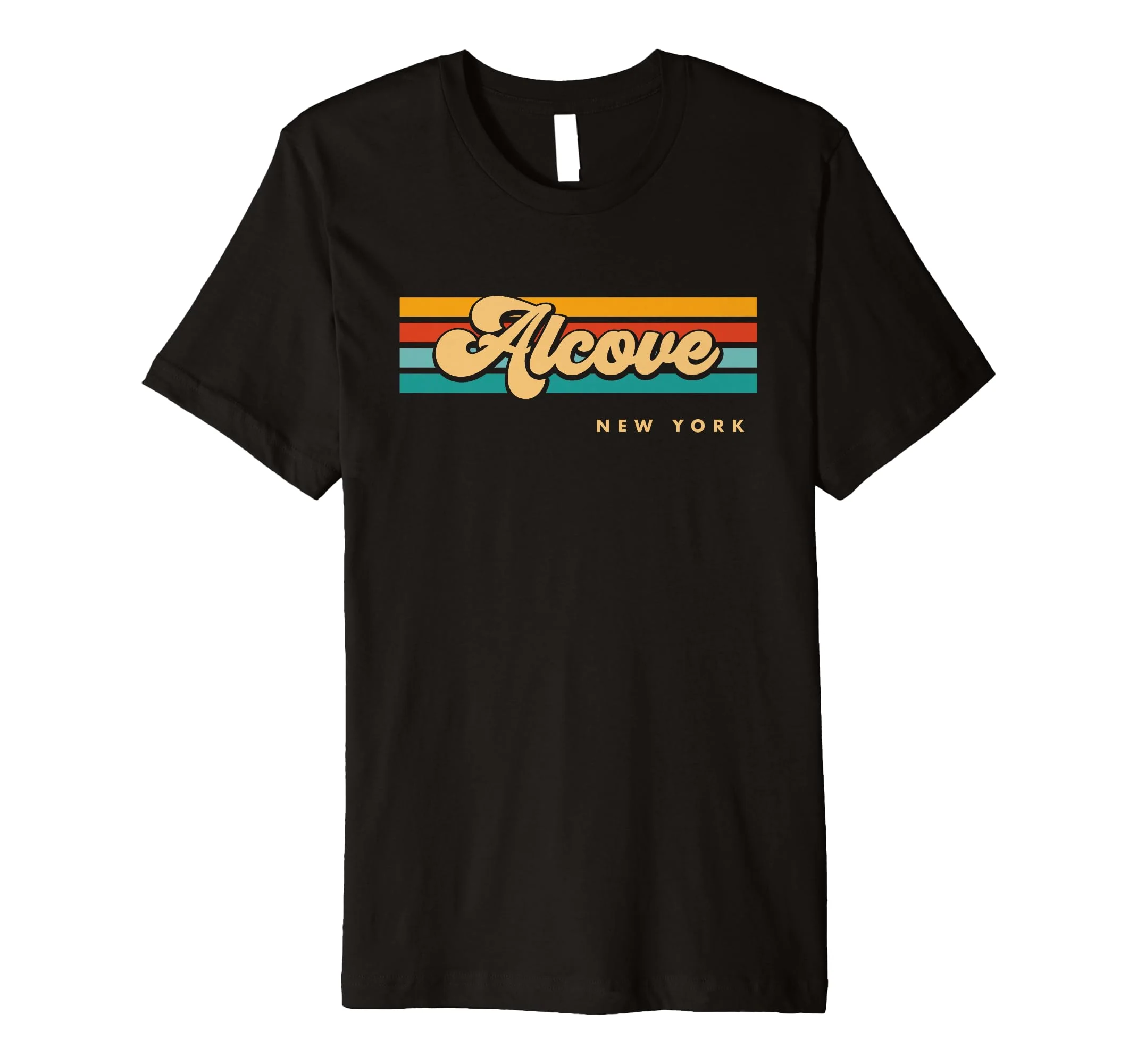 Vintage Sunset Stripes Alcove, New York Premium T-Shirt