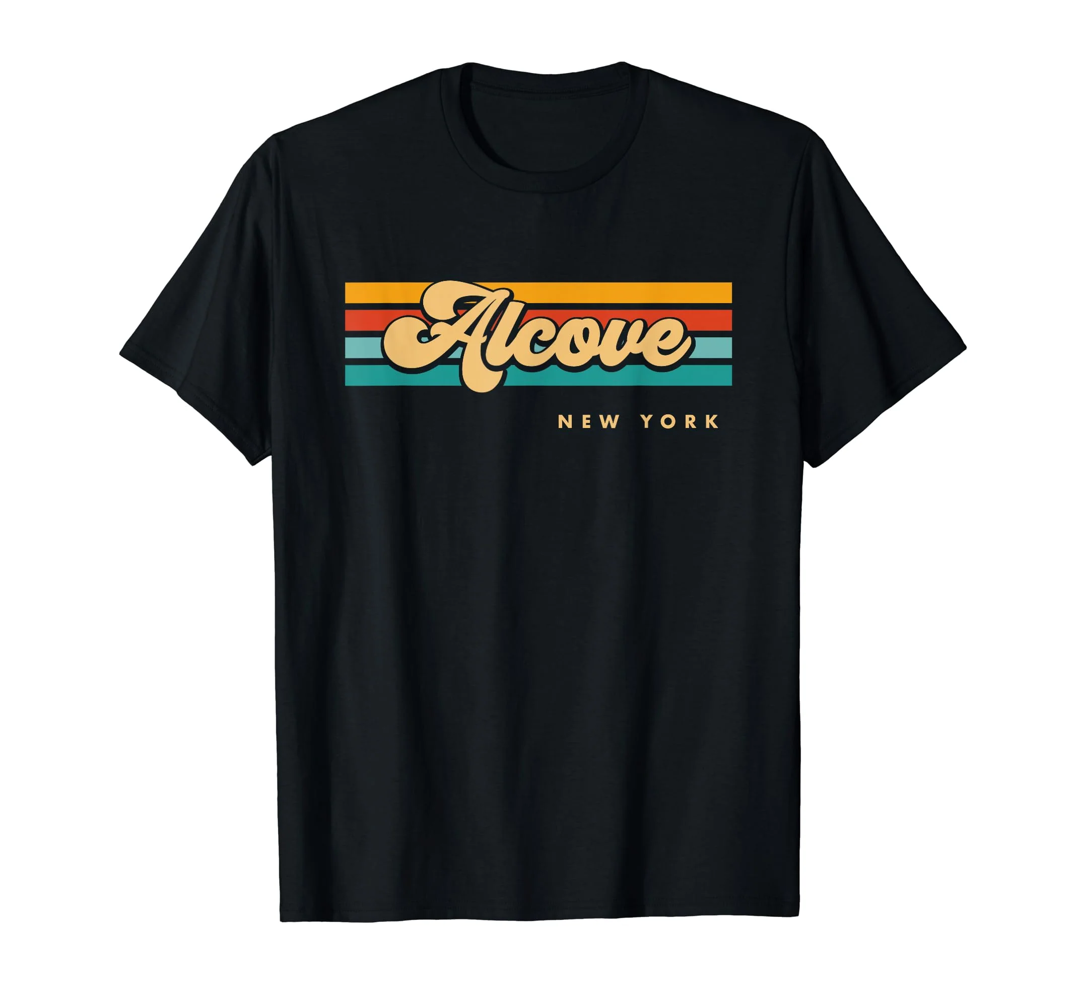 Vintage Sunset Stripes Alcove, New York T-Shirt