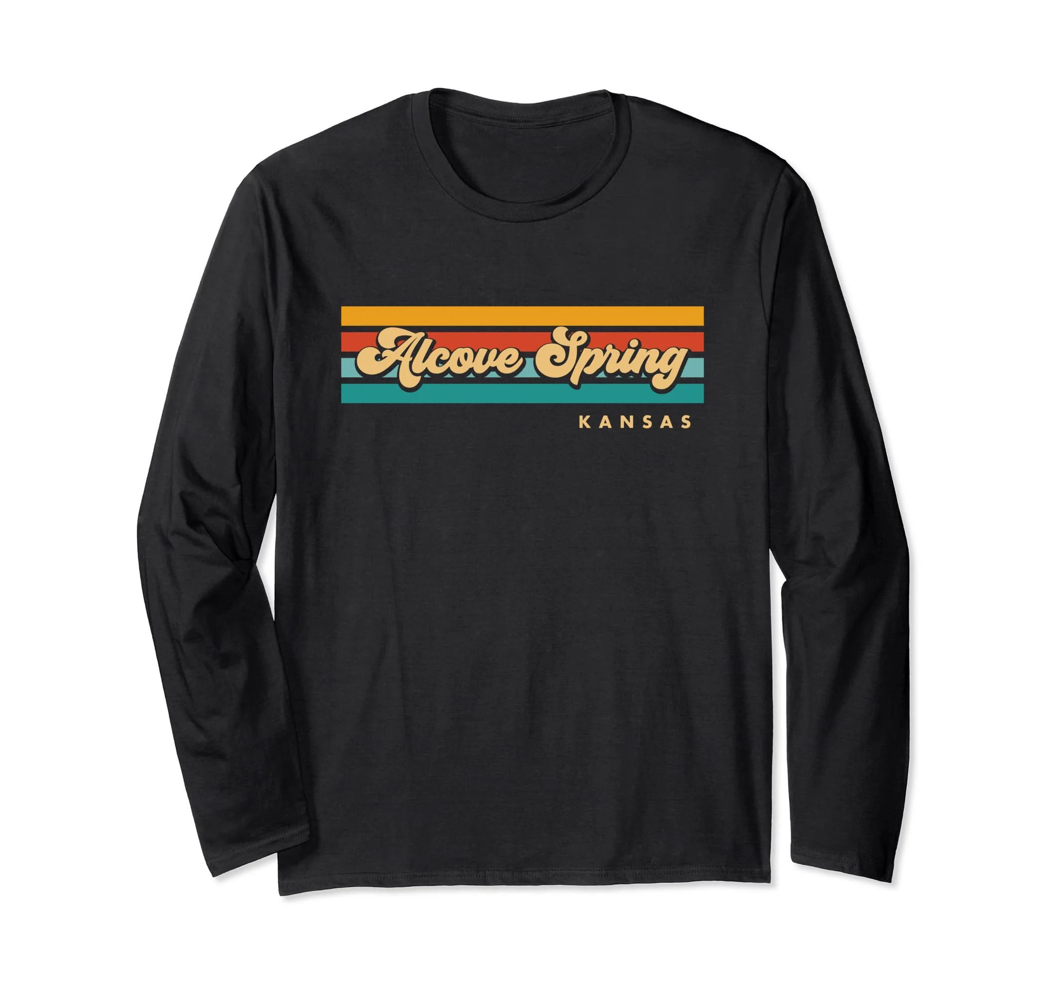Vintage Sunset Stripes Alcove Spring, Kansas Long Sleeve T-Shirt