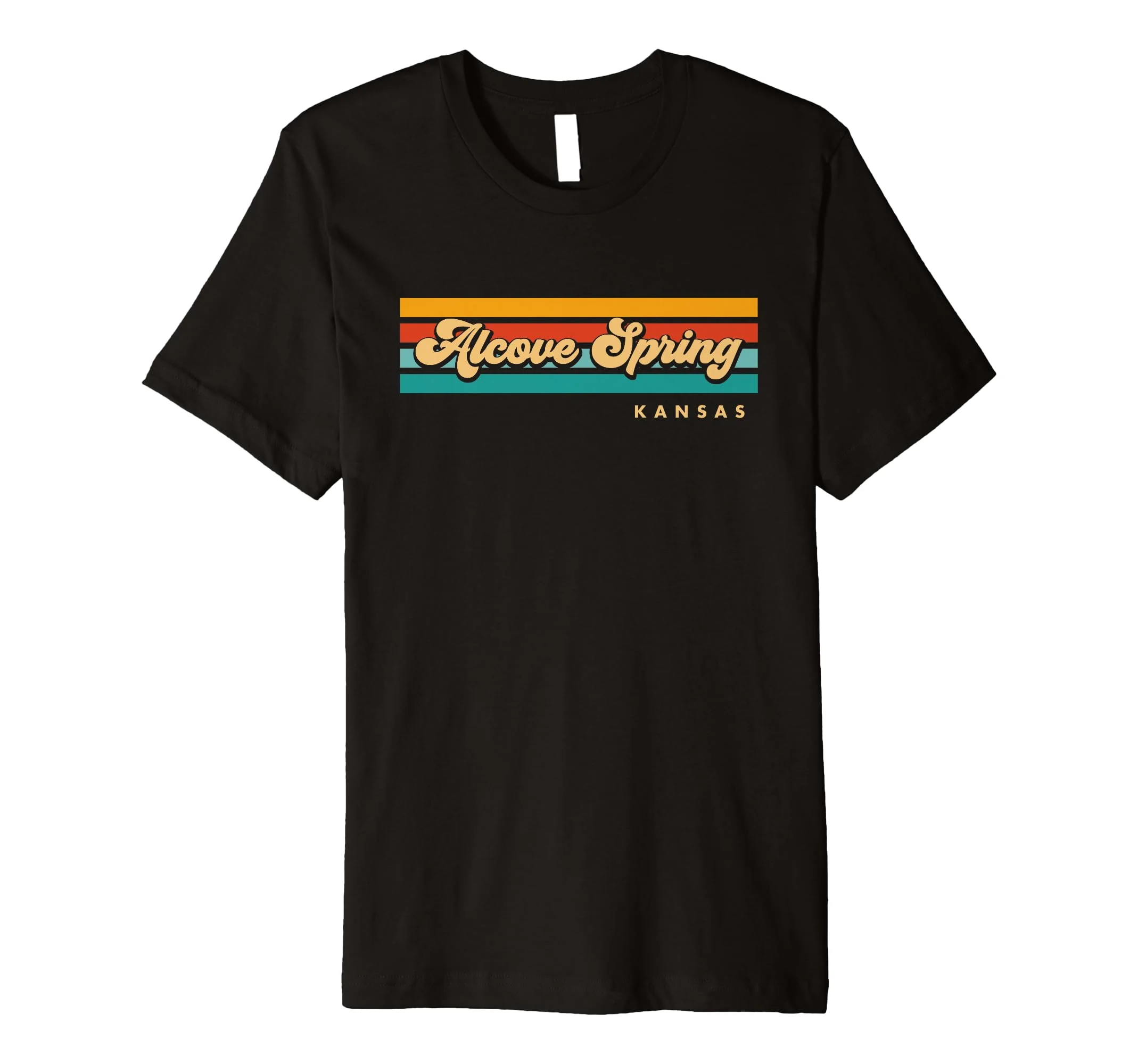 Vintage Sunset Stripes Alcove Spring, Kansas Premium T-Shirt