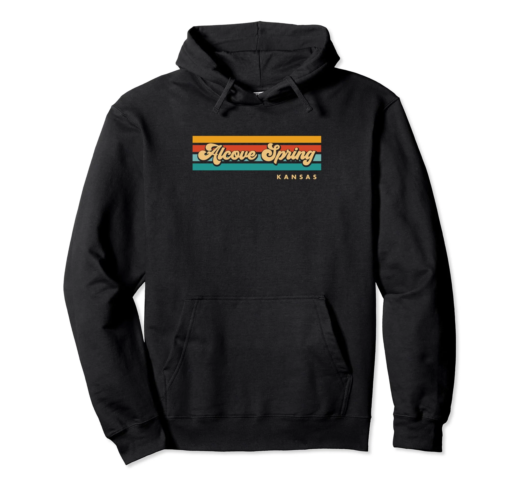 Vintage Sunset Stripes Alcove Spring, Kansas Pullover Hoodie