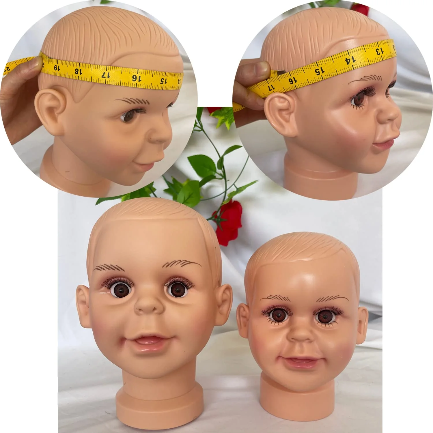Voloria Big Baby Boy Children Mannequin Manikin Head for Wig Hats Display Show Stand Model Mannequins 1piece - Image 3