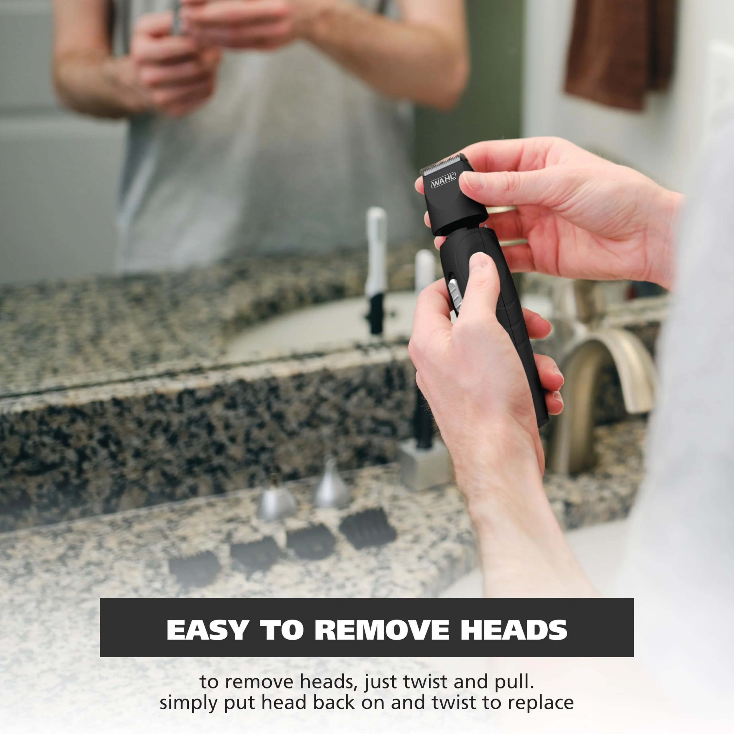 Wahl All-in-One Cordless Rechargeable Electric Ear/Nose, Detail, and Beard Trimmer for Men – Mustache, Ear & Nose Hair, and Light Detail Grooming - Model 9685-200 - Image 3