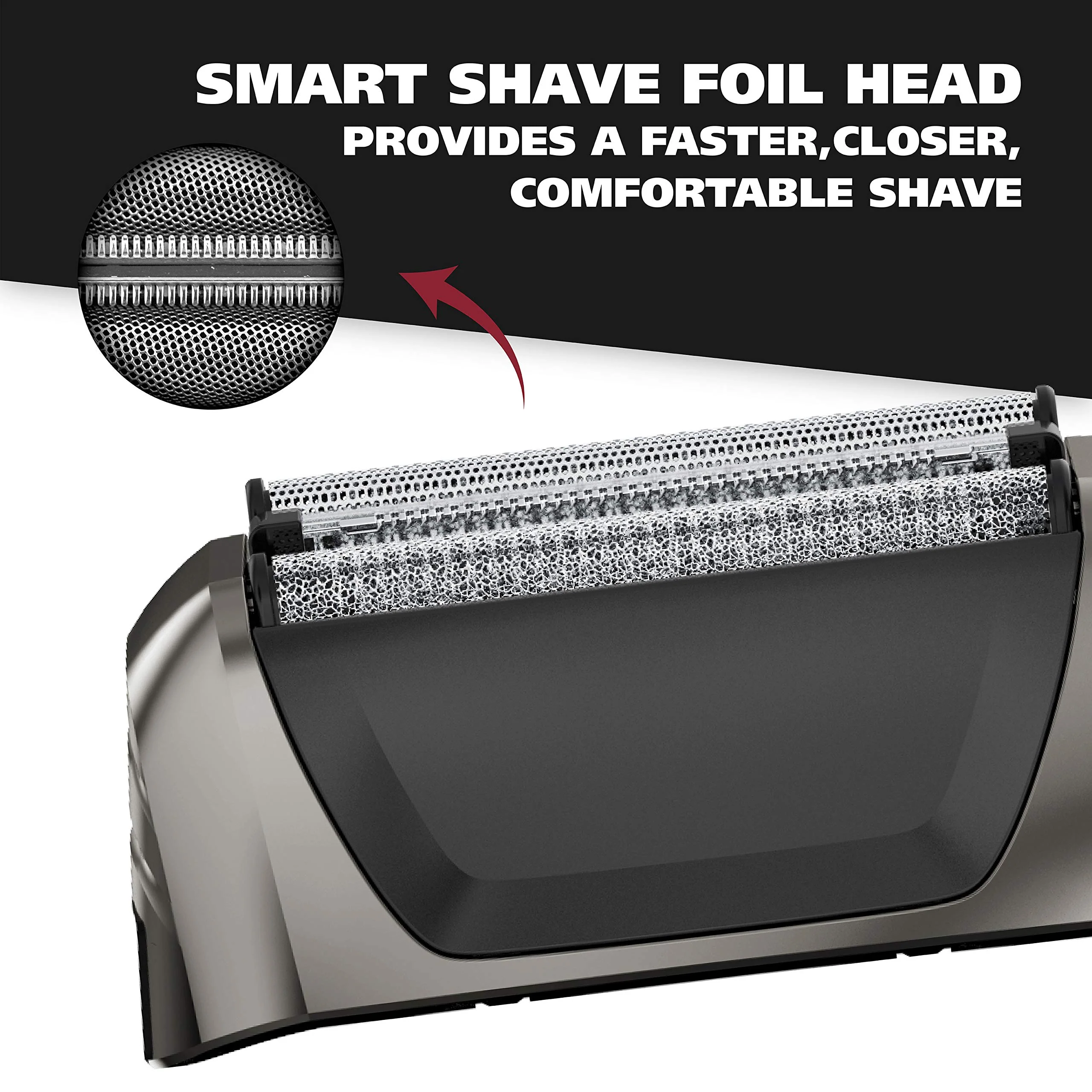 Wahl Black Chrome Smart Shave Replacement Foils, Cutters and Head for 7061 Series - Model 7045-700 - Image 2