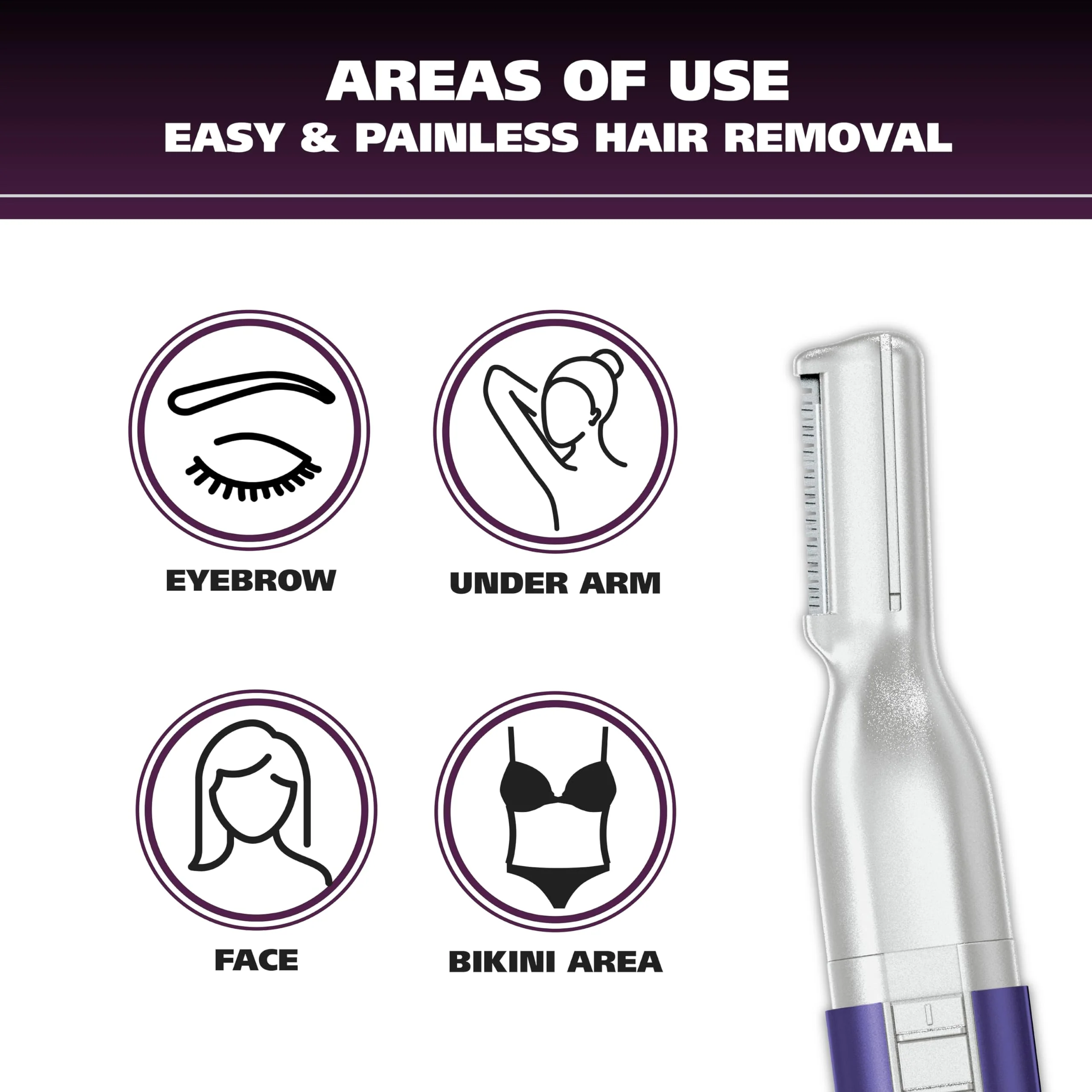 Wahl Clean & Confident Female Battery Pen Trimmer with Rinseable Blades for Eyebrows, Facial Hair, & Light Grooming- Hygienic Grooming & Easy Cleaning with Battery Included - Model 5640-100 - Image 2