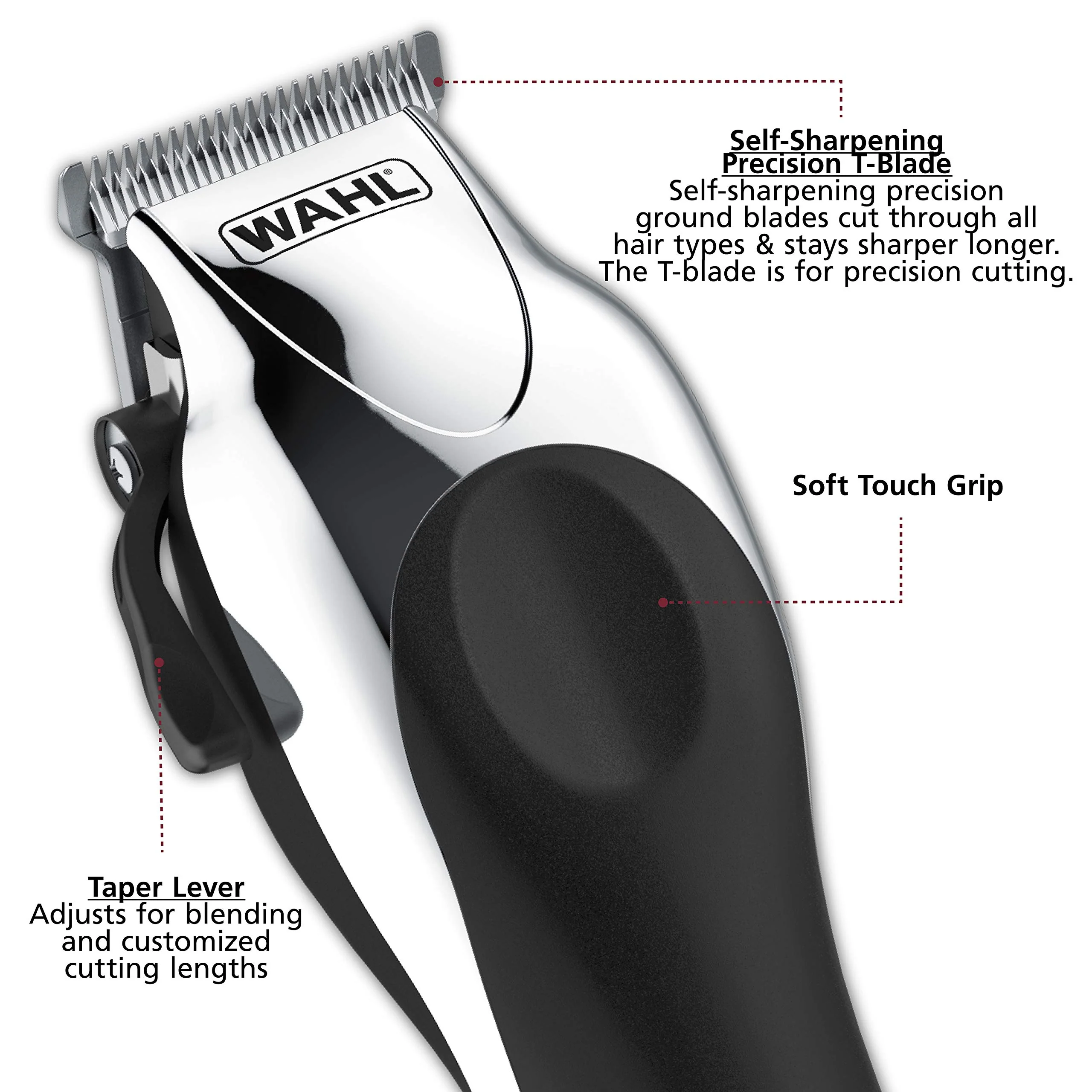 Wahl Clipper USA Deluxe Corded Chrome Pro, Complete Hair and Trimming Kit, Includes Corded Clipper, Cordless Battery Trimmer, and Styling Shears, for a Cut Every Time - Model 3029682 - Image 2