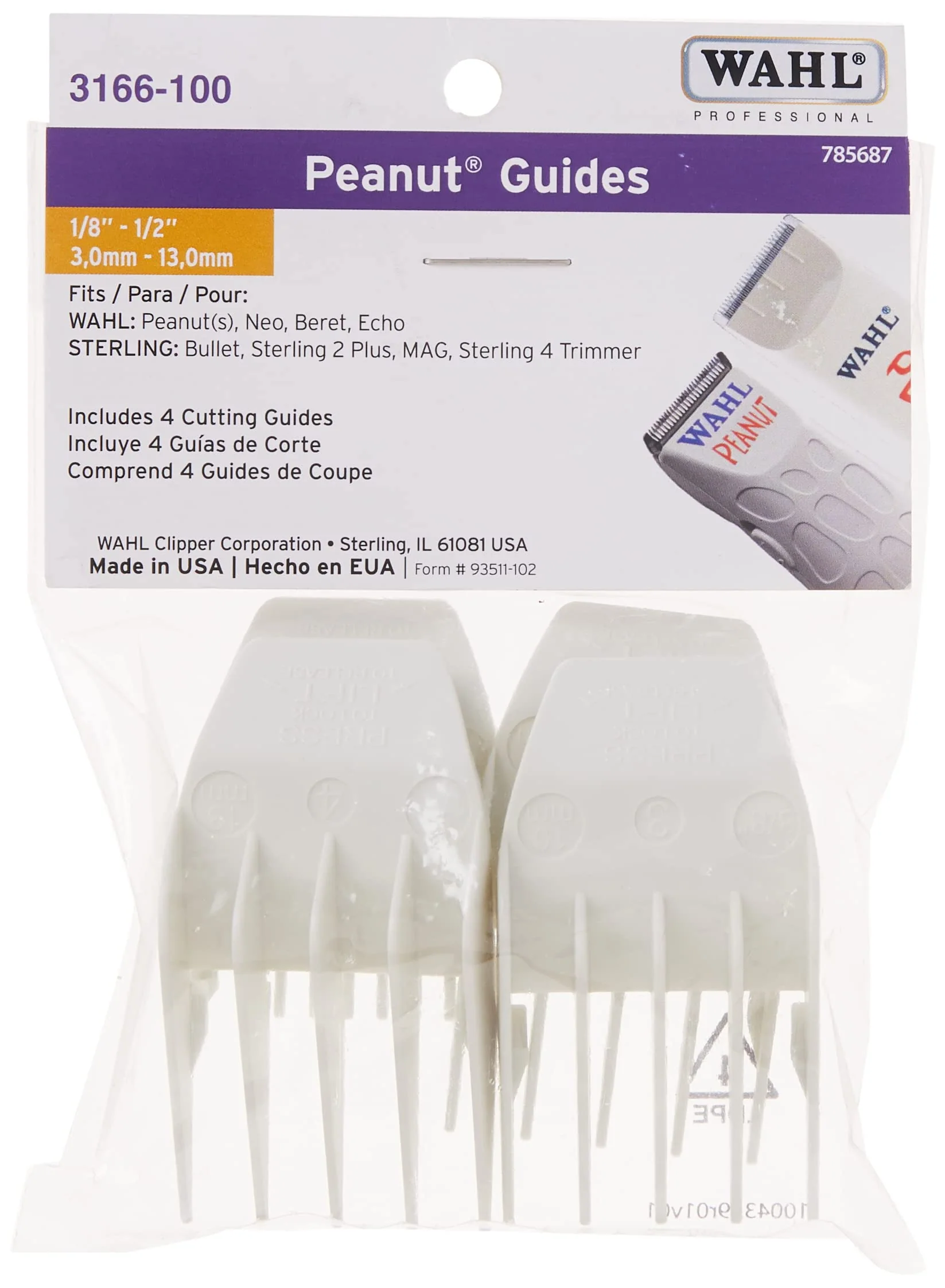 WAHL Comb Set for Peanut Trimmer, White - Image 4