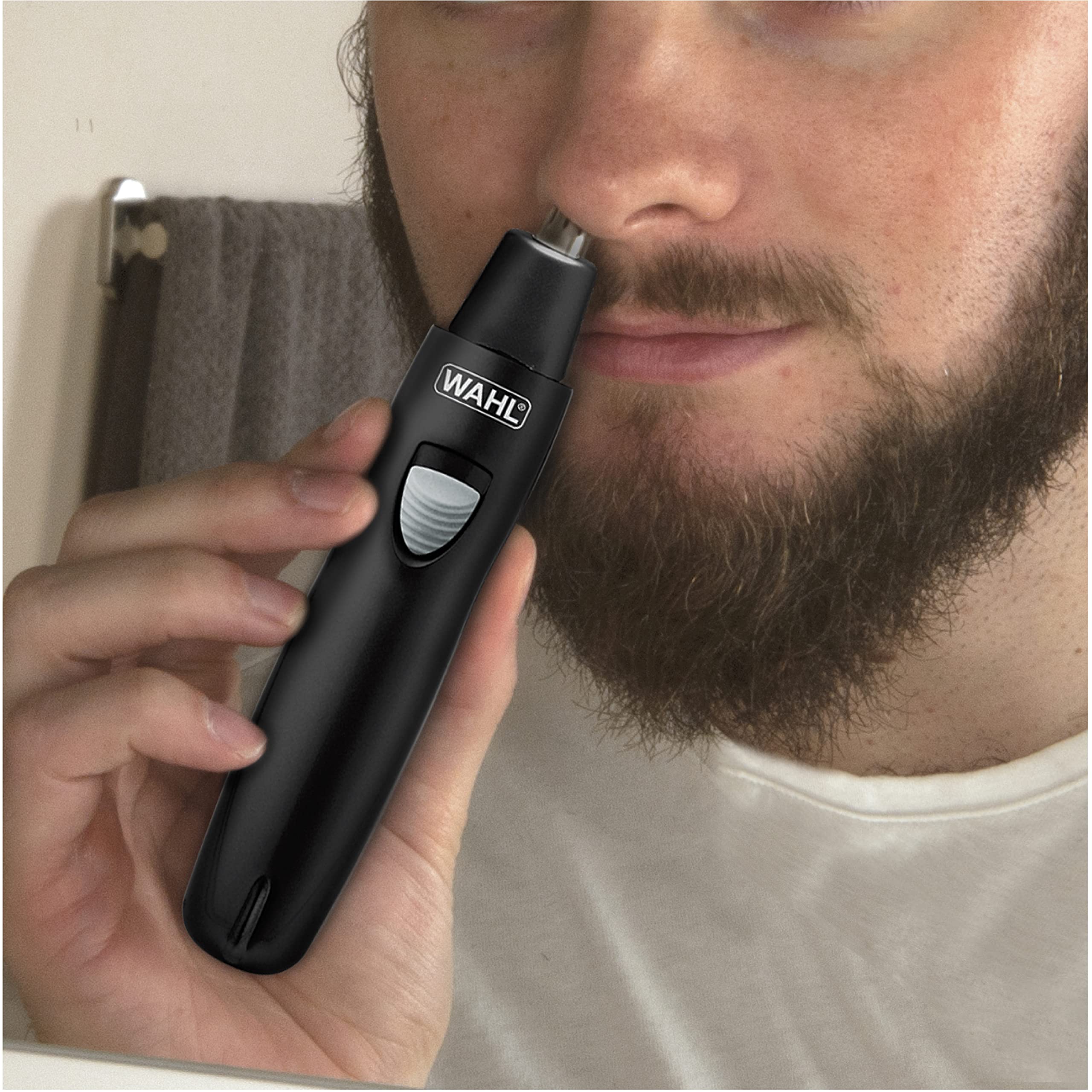 Wahl Groomsman Rechargeable Precision Trimmer for Hygienic Grooming with Rinsable, Interchangeable Heads for Eyebrows, Neckline, Nose, Ears, & Other Detailing - Model 3023284 - Image 4
