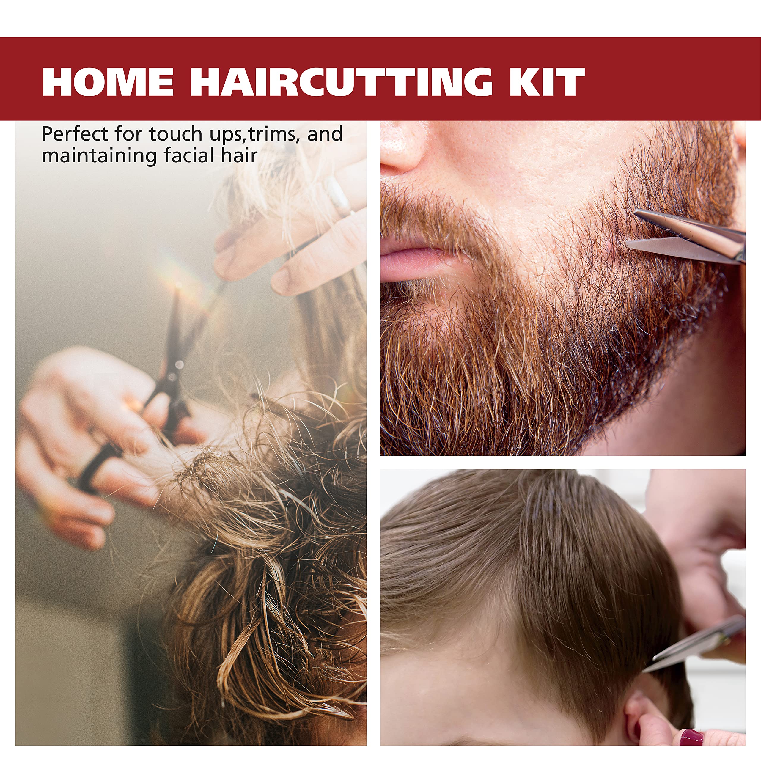 Wahl Home Haircutting Kit Essentials Featuring Barbers Haircutting Cape, Styling Comb, Scissors with Blade Guard, Neck Duster, Spray Bottle, & Soft Pouch Case – Model 03599 - Image 3