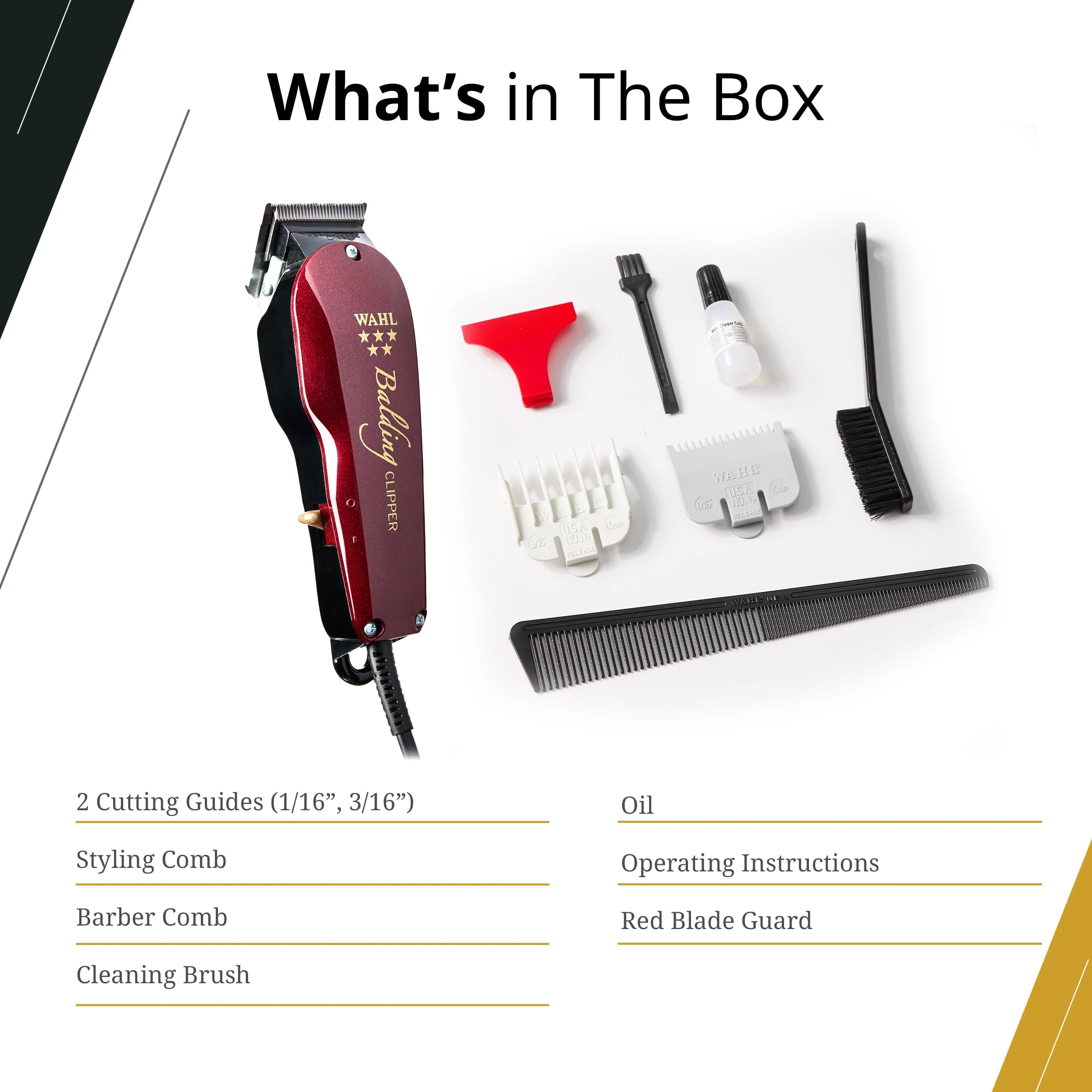 Wahl Professional 5 Star Balding Clipper, Corded V5000 Electromagnetic Motor, for Ultra-Close Trimming - Image 6