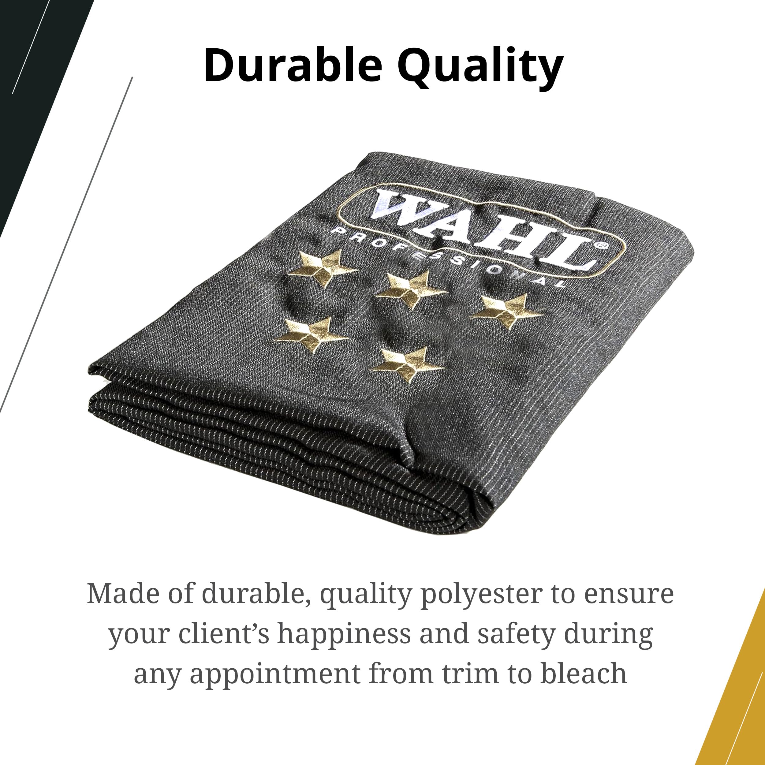 Wahl Professional 5 Star Barber Cape Water Resistant Bleach Proof Static Free Polyester 54 X 63 - Image 3