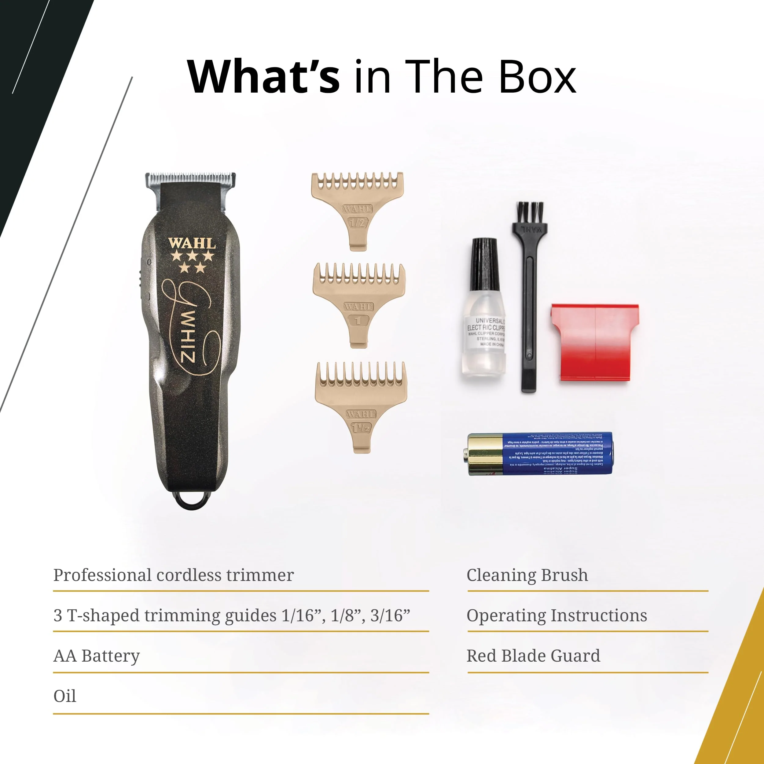 Wahl Professional 5 Star G Whiz Cordless Trimmer Battery Powered Lightweight Precision Lining Kit - Image 5