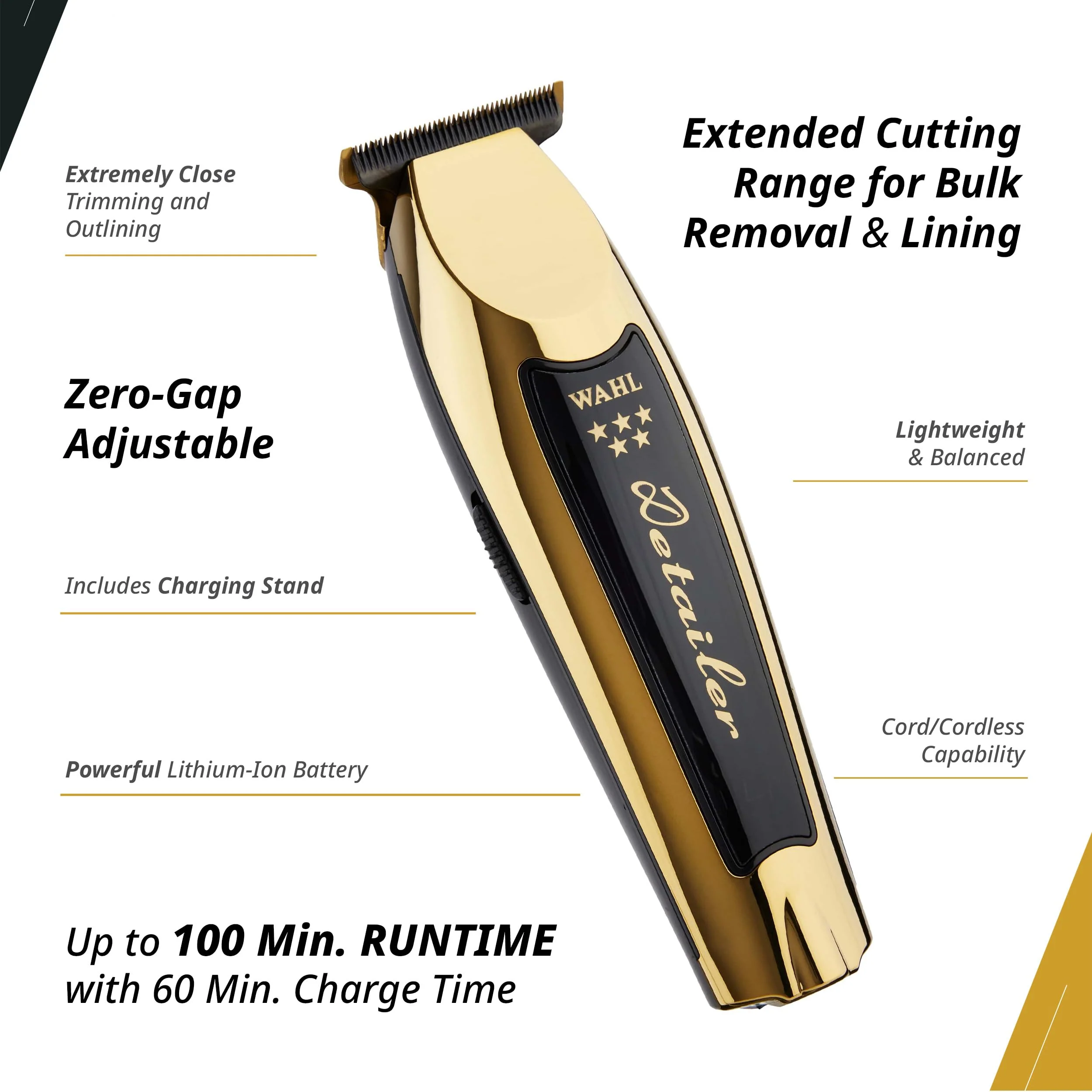 Wahl Professional 5 Star Gold Cordless Detailer High Precision Trimmer Lithium Ion Battery - Image 2