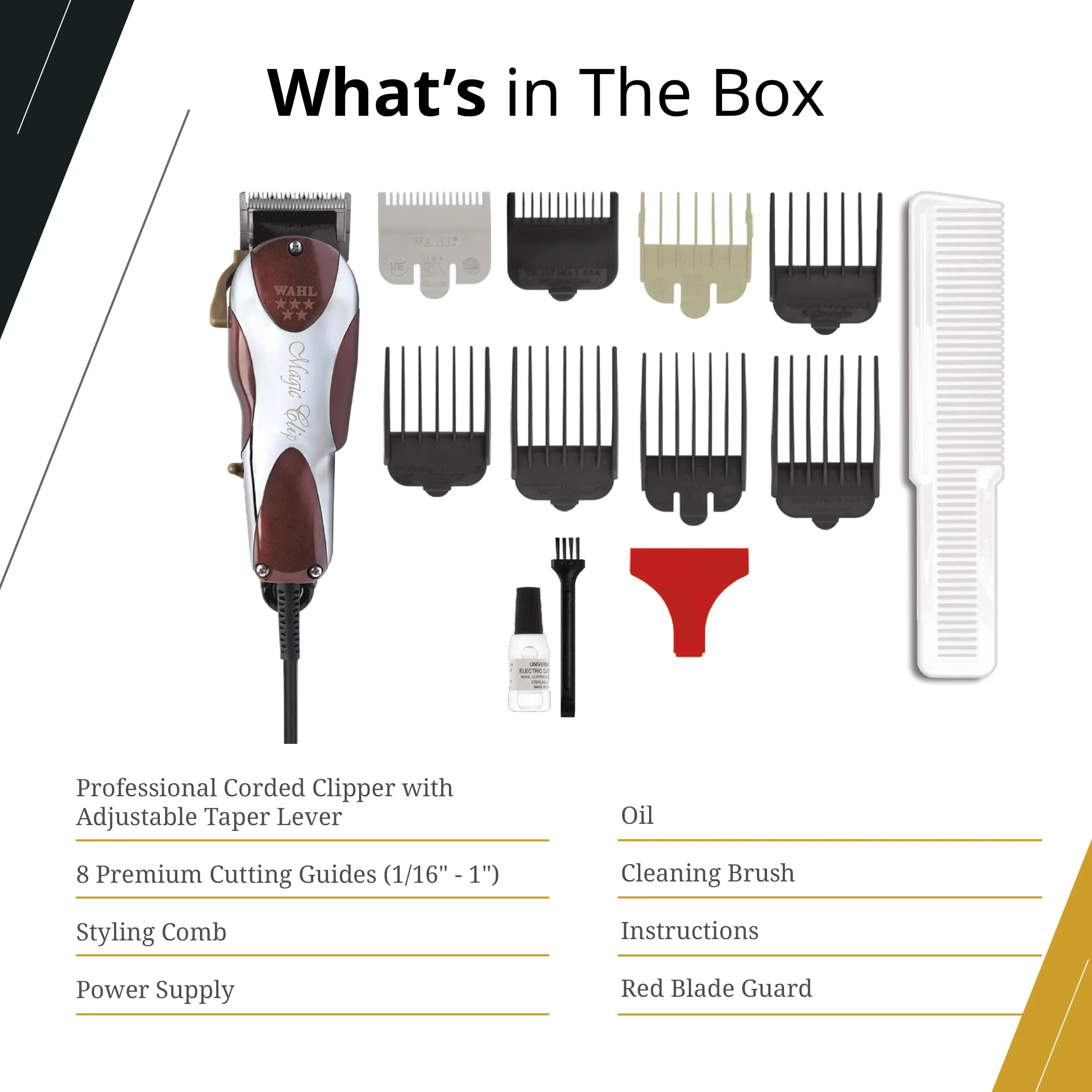 Wahl Professional 5 Star Series Magic Clip Precision Fade Clipper with Zero Overlap Adjustable Blades, Corded Operation, V9000 Motor, Chrome - Image 5