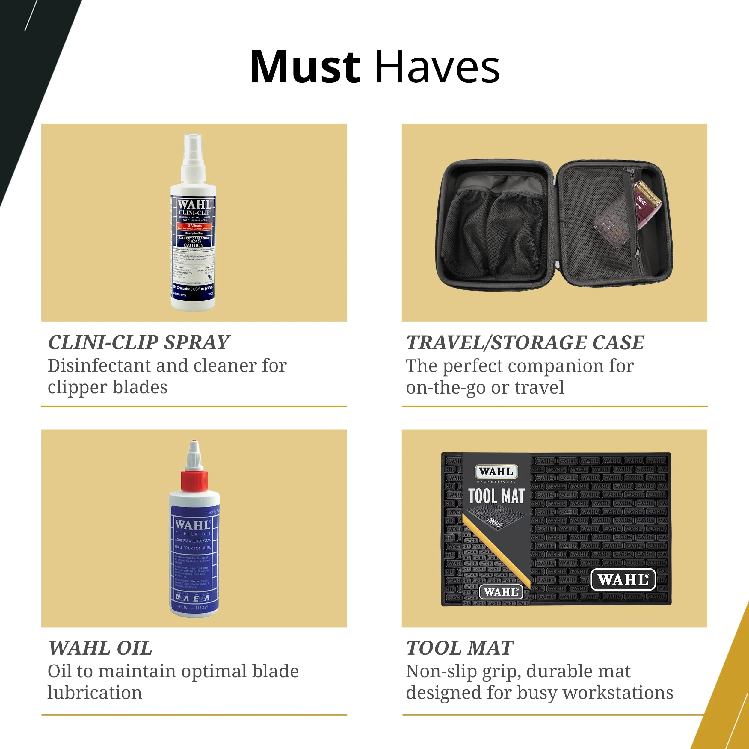 Wahl Professional All Star Combo, Corded Designer Clipper & Peanut Trimmer Set, Adjustable Taper Lever, Complete Kit - Image 6