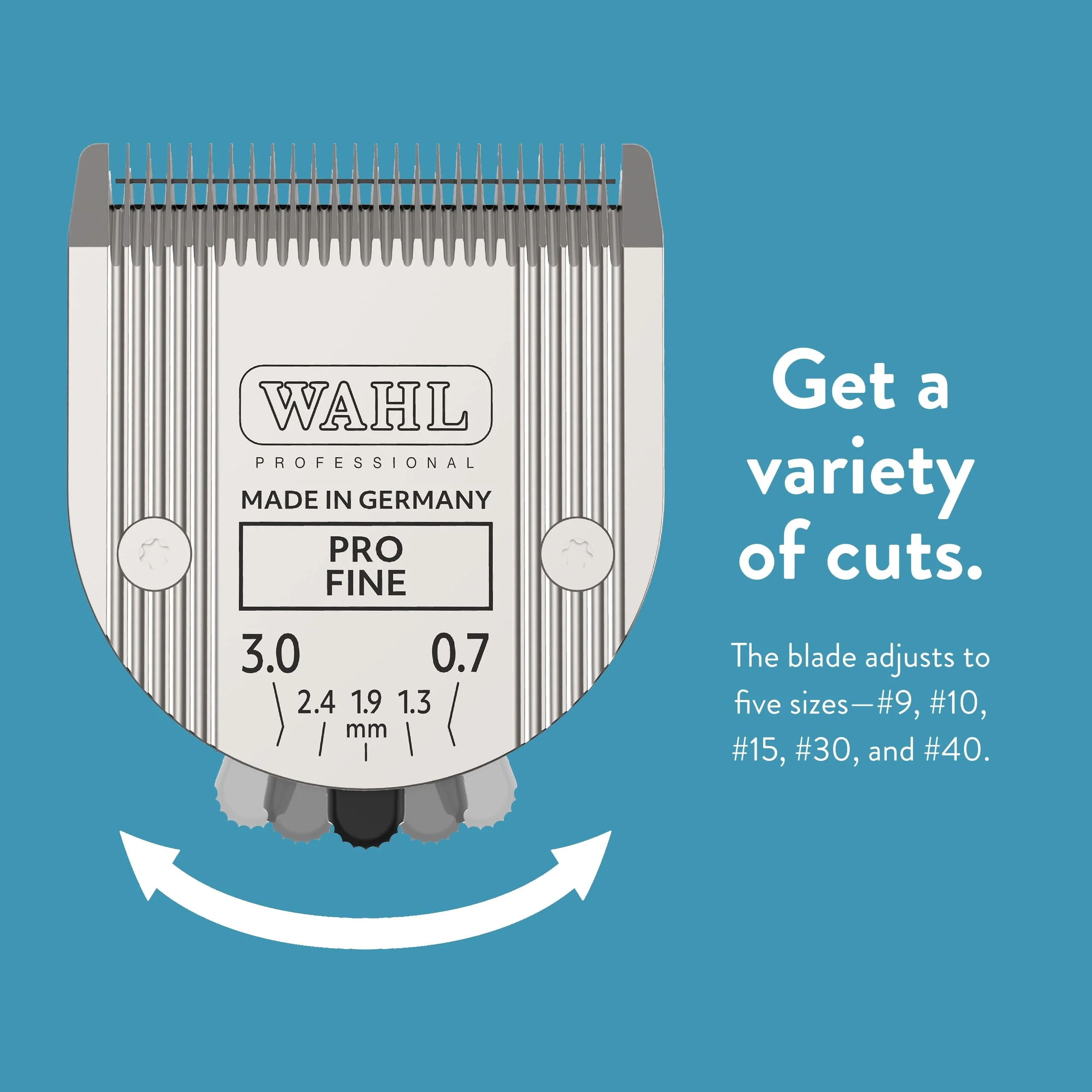 Wahl Professional Animal 5-in-1 Pro Adjustable Clipper Blade - for Arco, 5 Style Groom, Bravura, Chromado, Creativa, Figura & Motion Clippers - Replacement Blades - Silver - Image 5