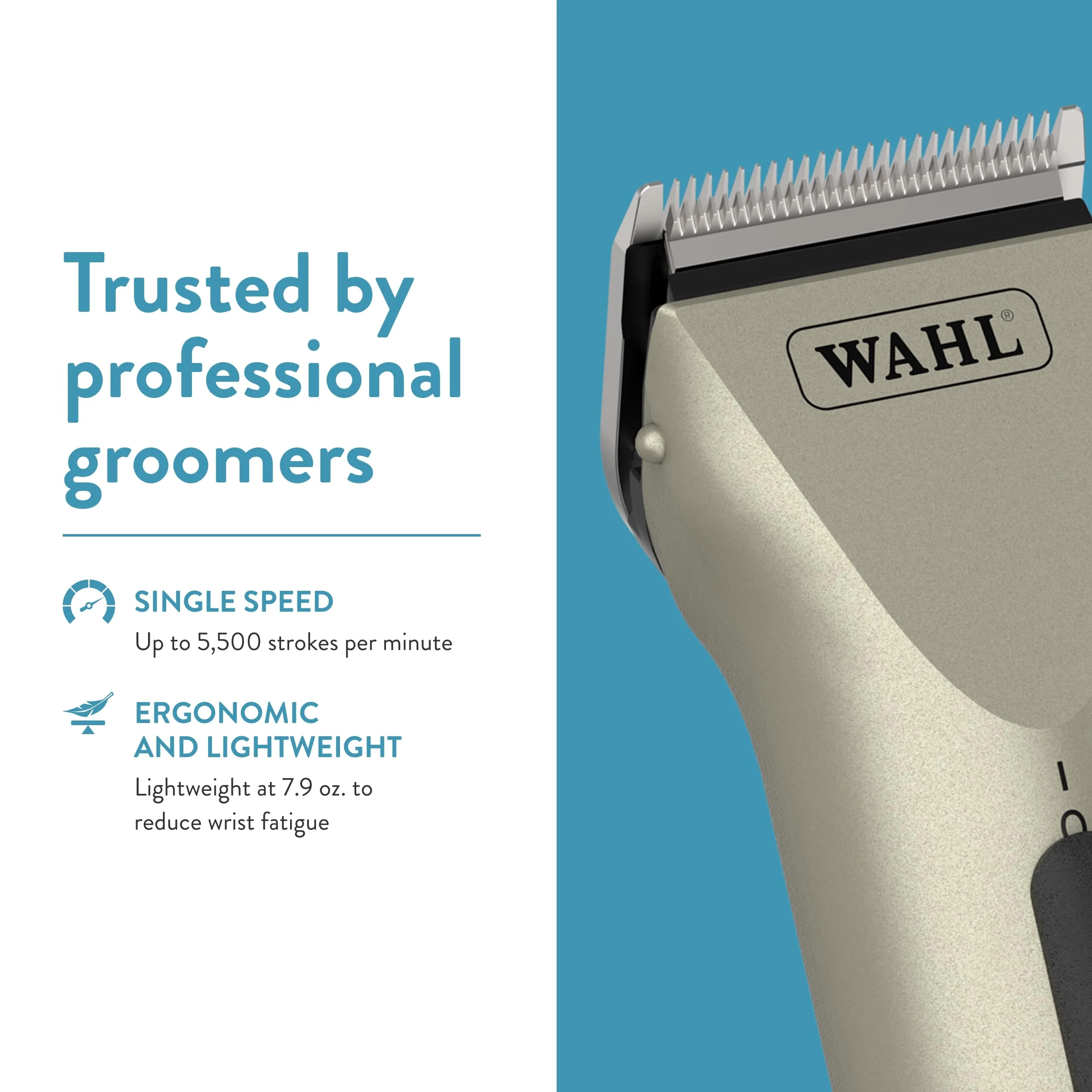Wahl Professional Animal Arco Equine Horse Cordless Clipper Kit, Champagne (8786-800) - Image 6
