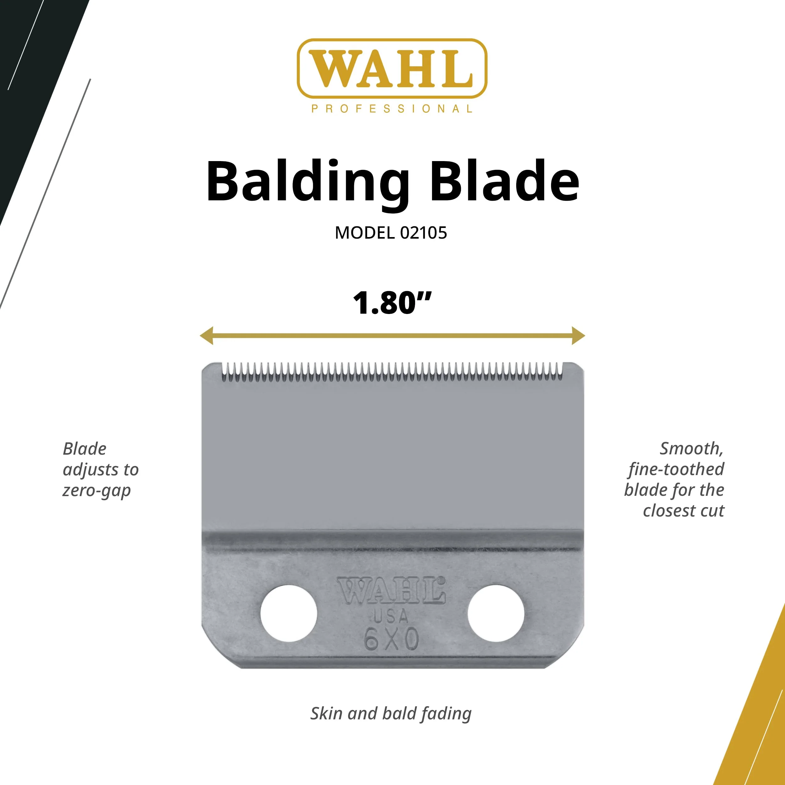 Wahl Professional Balding Blade 6X0 Ultra Close Replacement For 5 Star Balding Clipper - Image 2