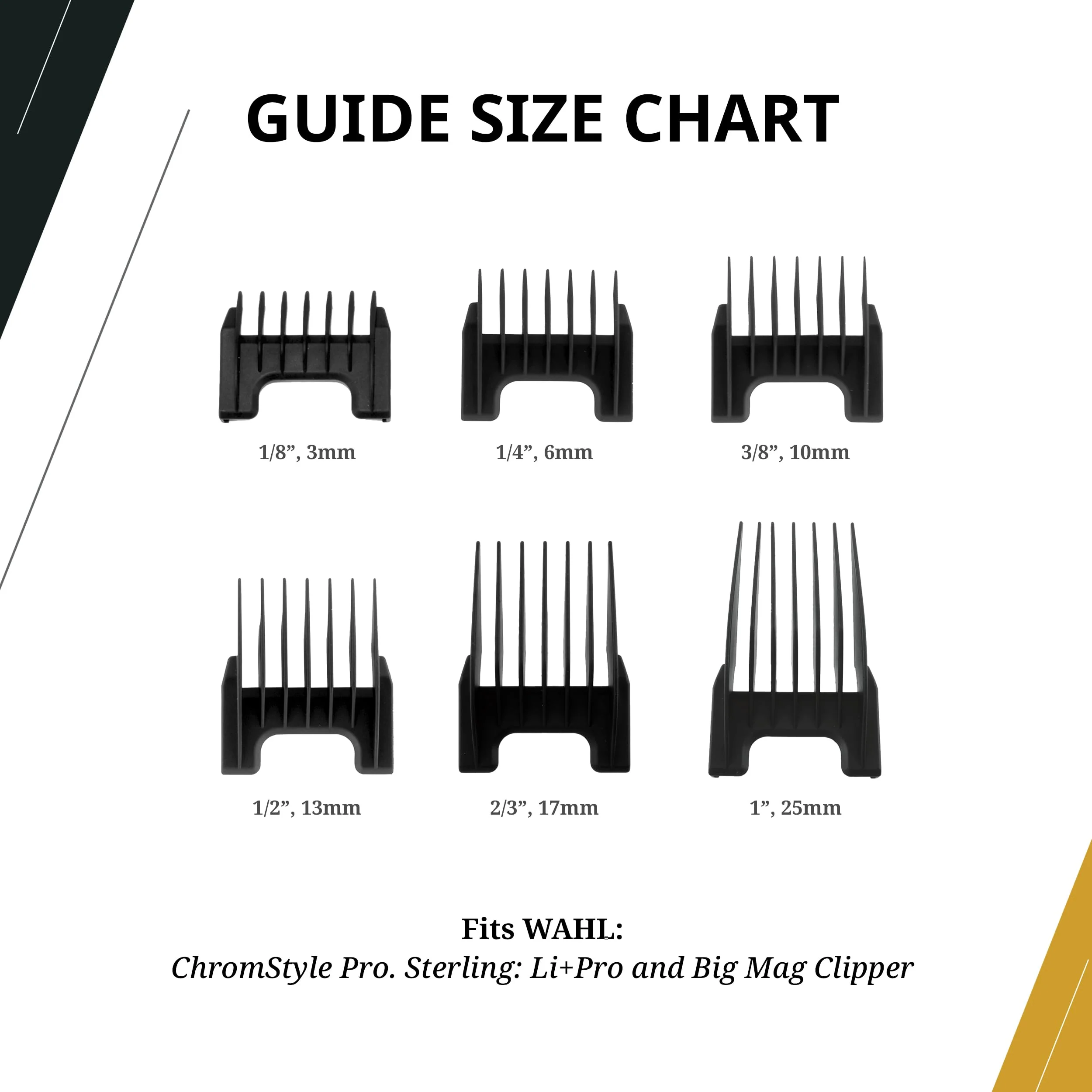 Wahl Professional ChromStyle Cutting Guides, Color-Coded, 1-8 Range, Durable and Easy to Use - Image 4