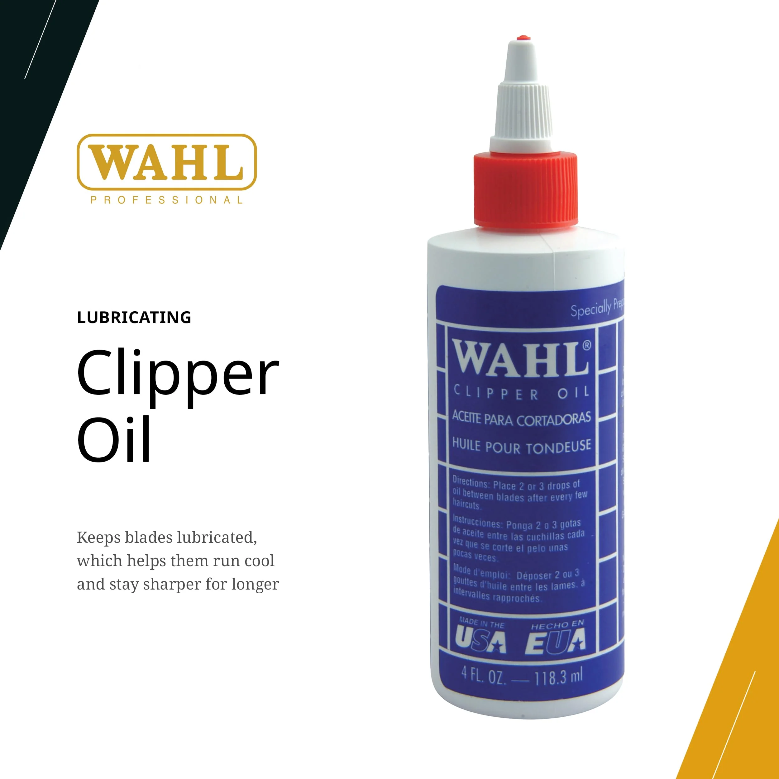 Wahl Professional Clipper Oil, Lubricant for Clippers, Trimmers, and Blades, Extends Blade Life, Reduces Heat and Friction, 4 Fl Oz - Image 2