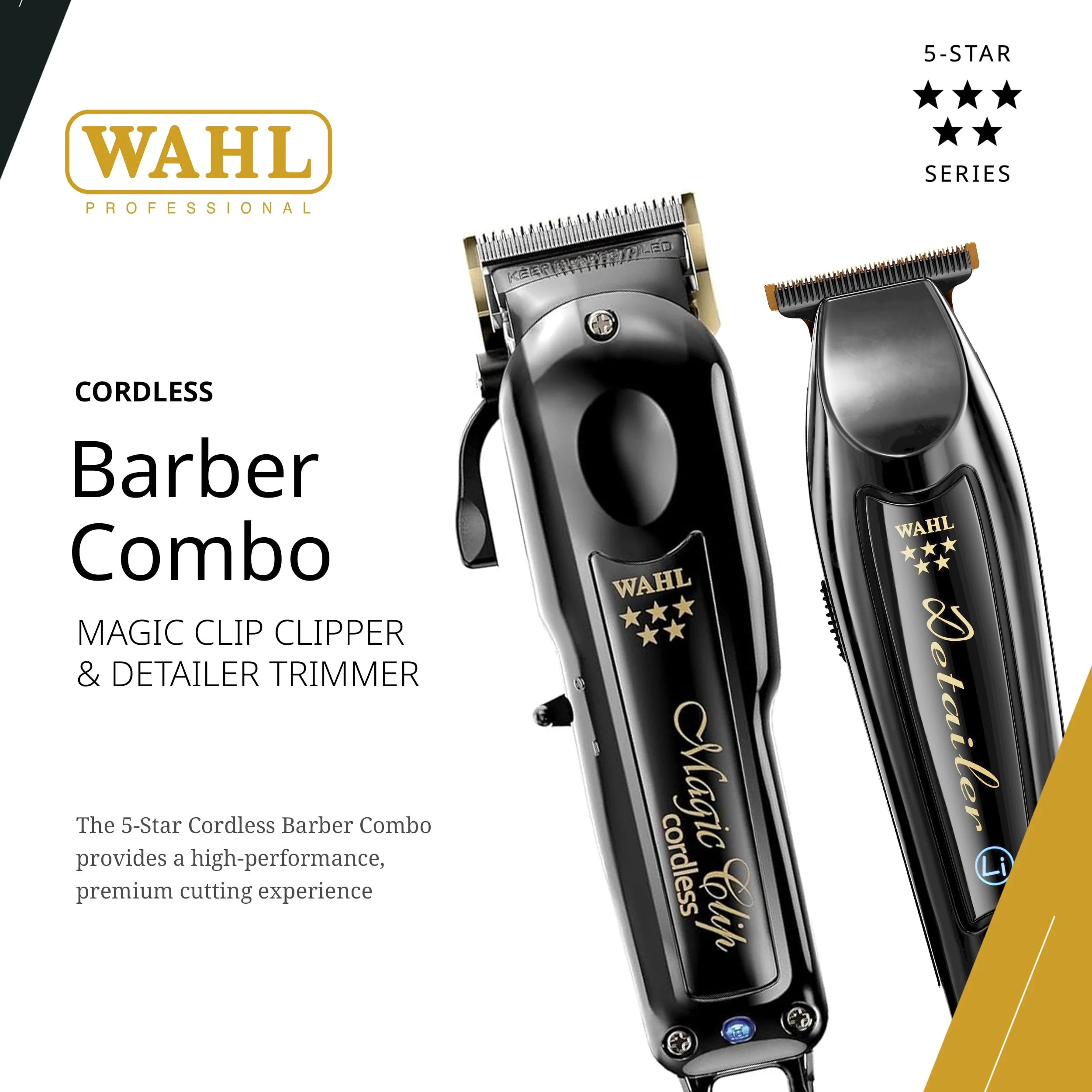 Wahl Professional Cordless Barber Combo, Magic Clip & Detailer Li, Lithium-Ion Battery, 100-Minute Run Time - Image 2