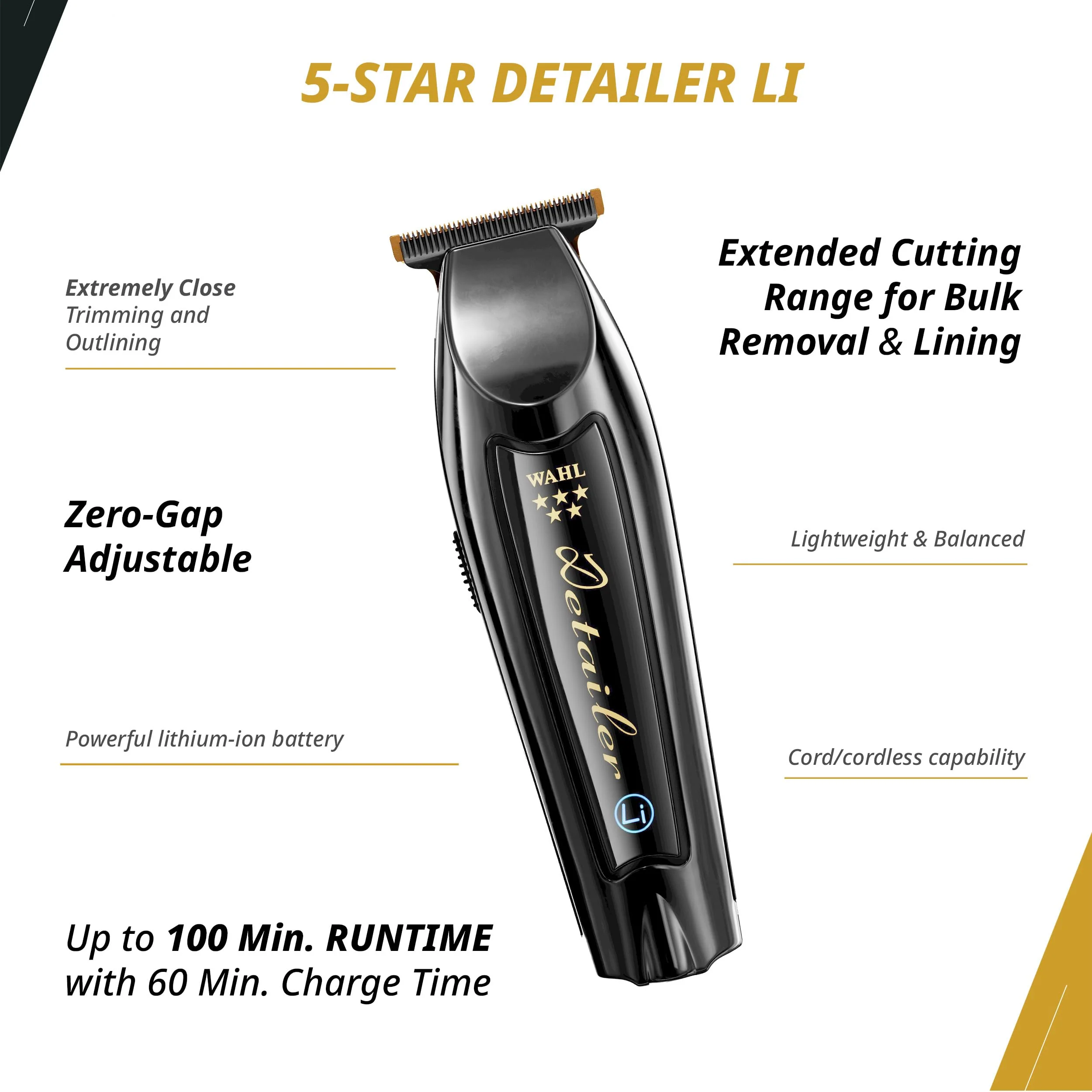 Wahl Professional Cordless Barber Combo, Magic Clip & Detailer Li, Lithium-Ion Battery, 100-Minute Run Time - Image 4